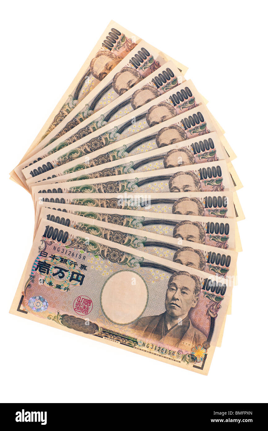 Japanese yen bank notes money from japan Cut Out Stock Images & Pictures -  Alamy