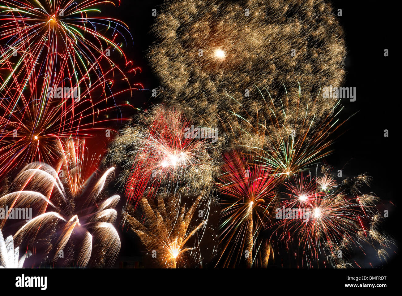 Fireworks on New Year's Eve Stock Photo