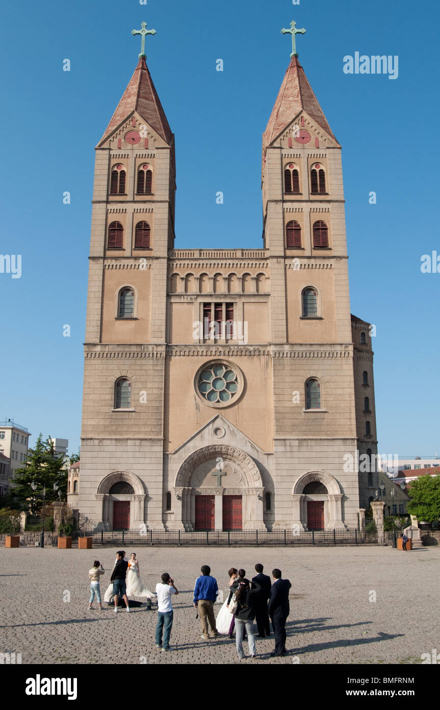 Saint Michael Cathedral, Qingdao, China Stock Photo