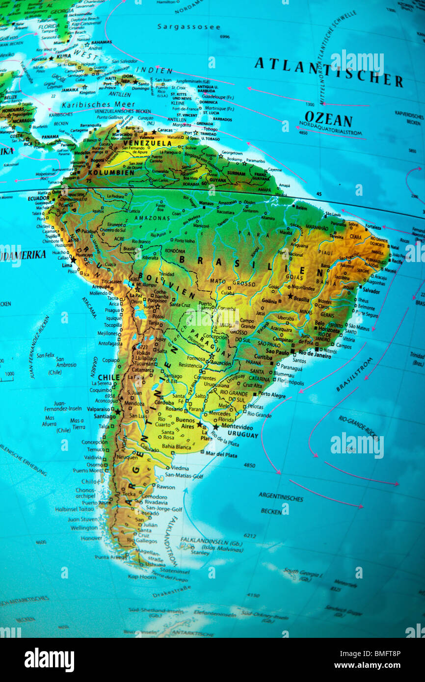 South america on a globe hi-res stock photography and images - Alamy