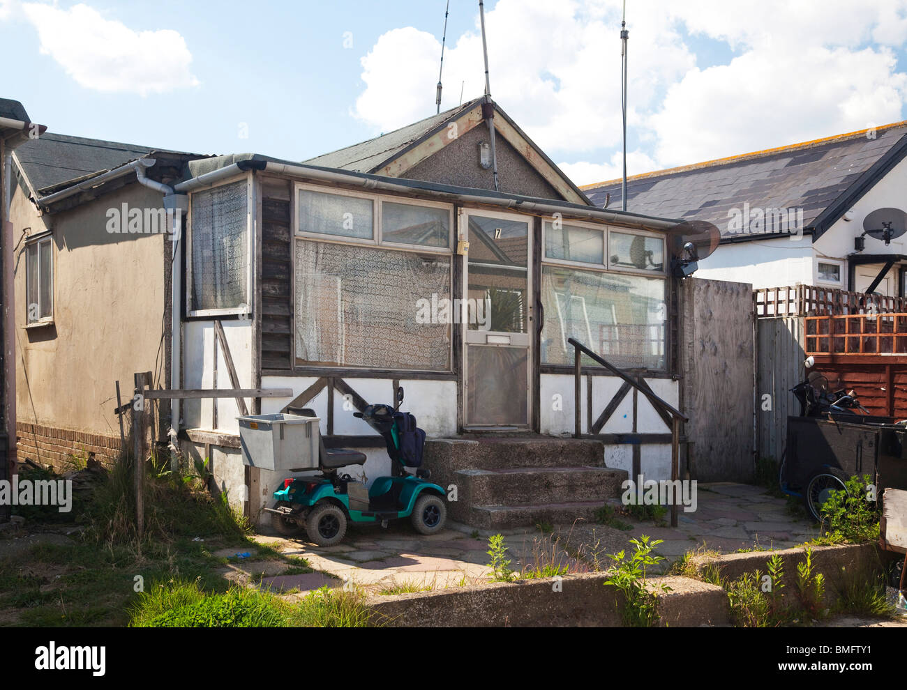 homes in Jaywick Sands in Essex, UK Stock Photo