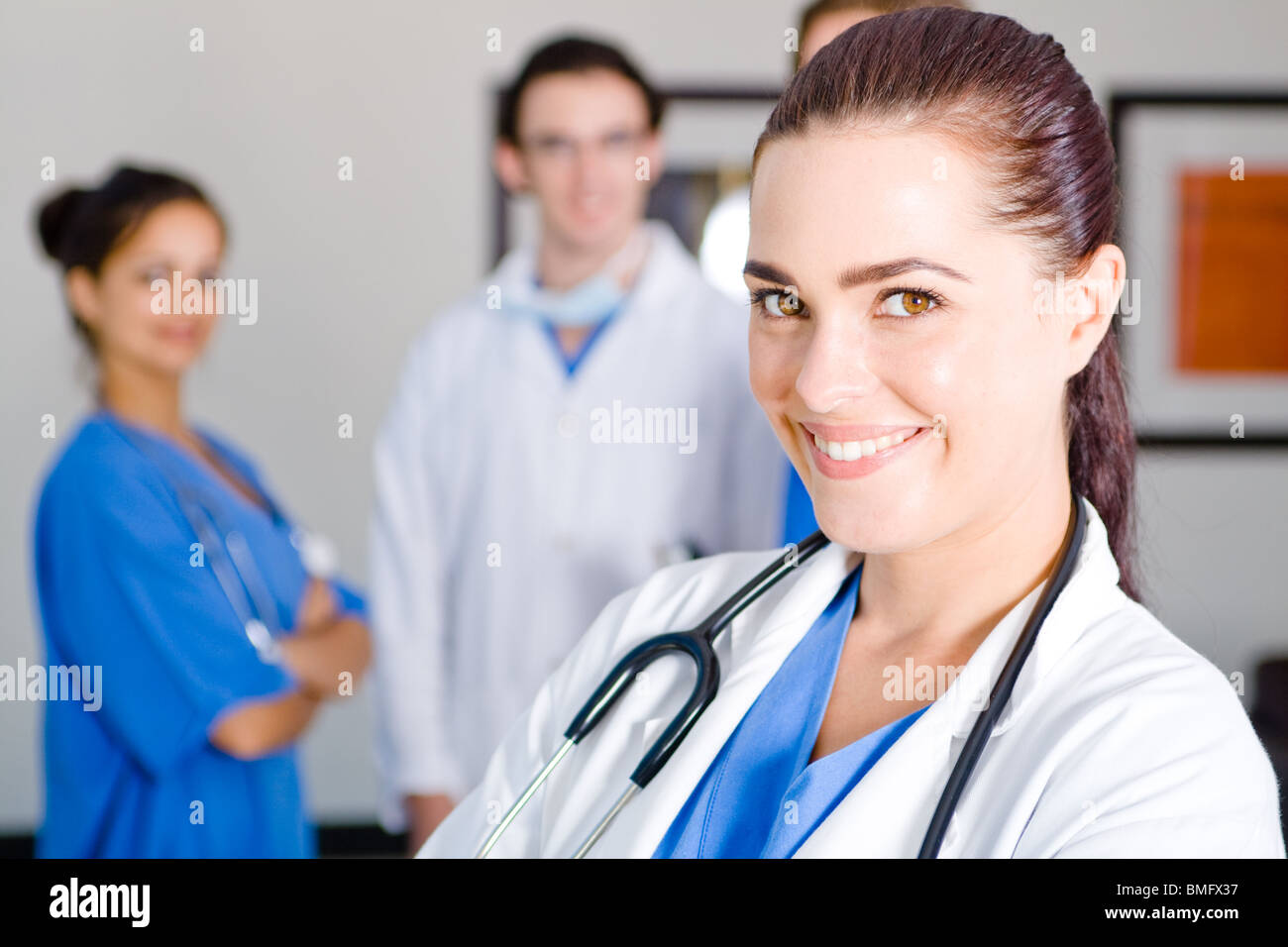 young female nurse in hospital Stock Photo