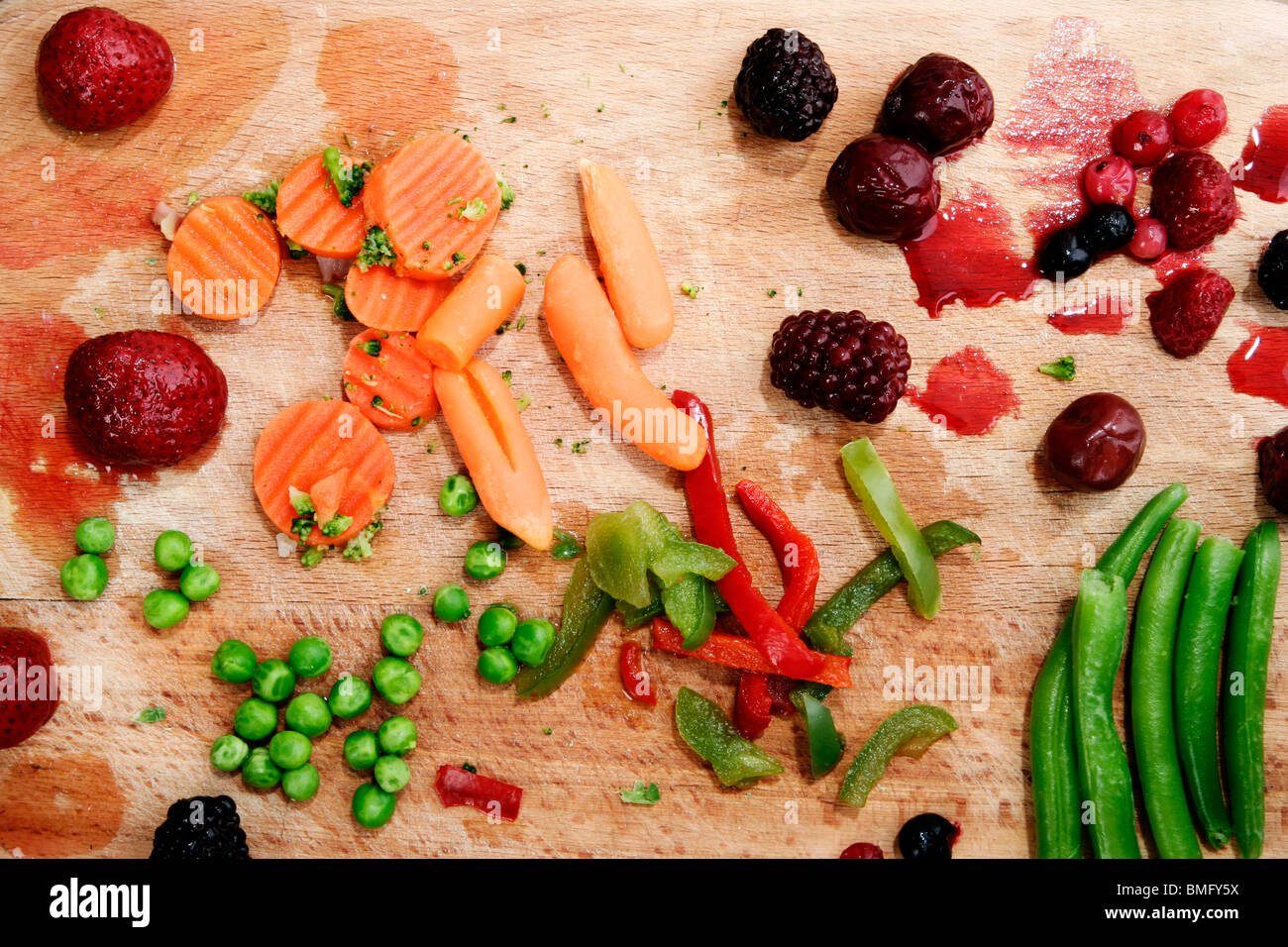 Closeup of fresh fruits and vegetables plate Stock Photo Alamy