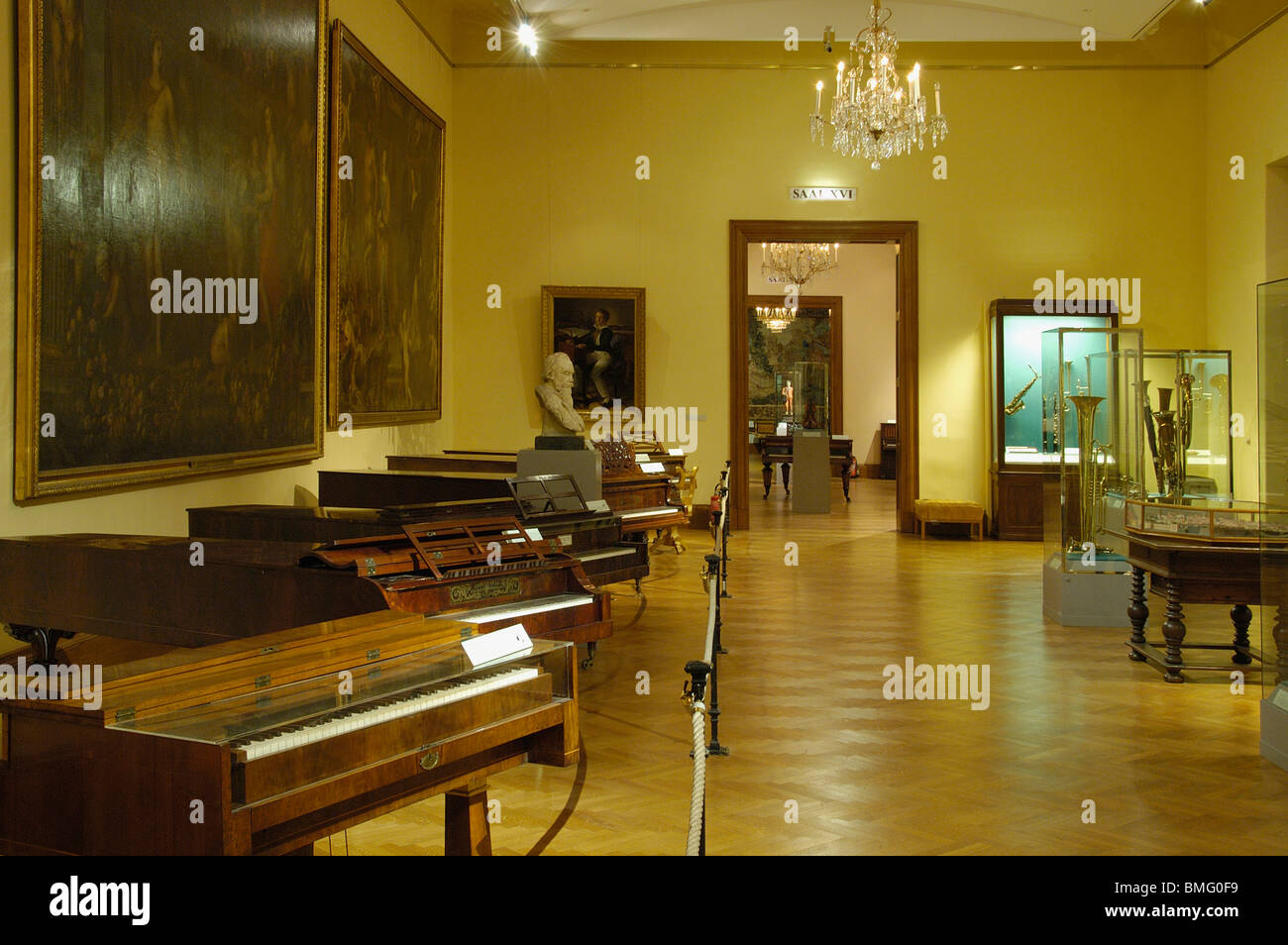 Collection of Ancient Musical Instruments at the Hofburg Stock Photo