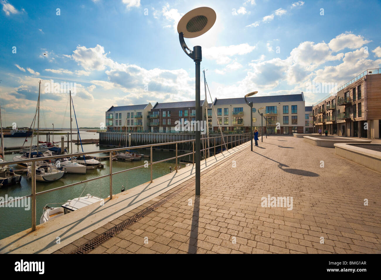 Waterside Marina flats at Brightlingsea Stock Photo Alamy