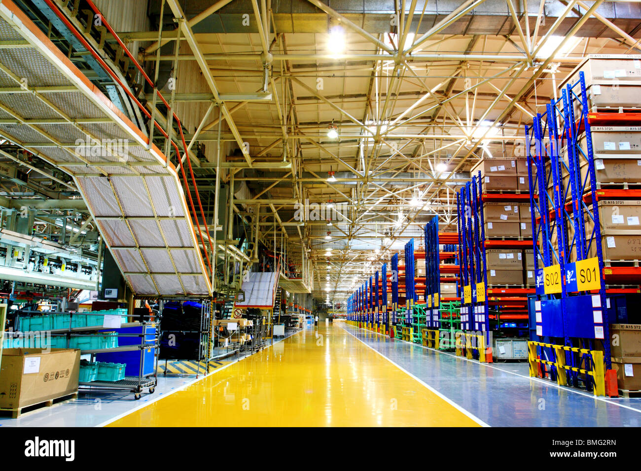 Storage facility of First Automobile Works, Changchun, Jilin Province, China Stock Photo