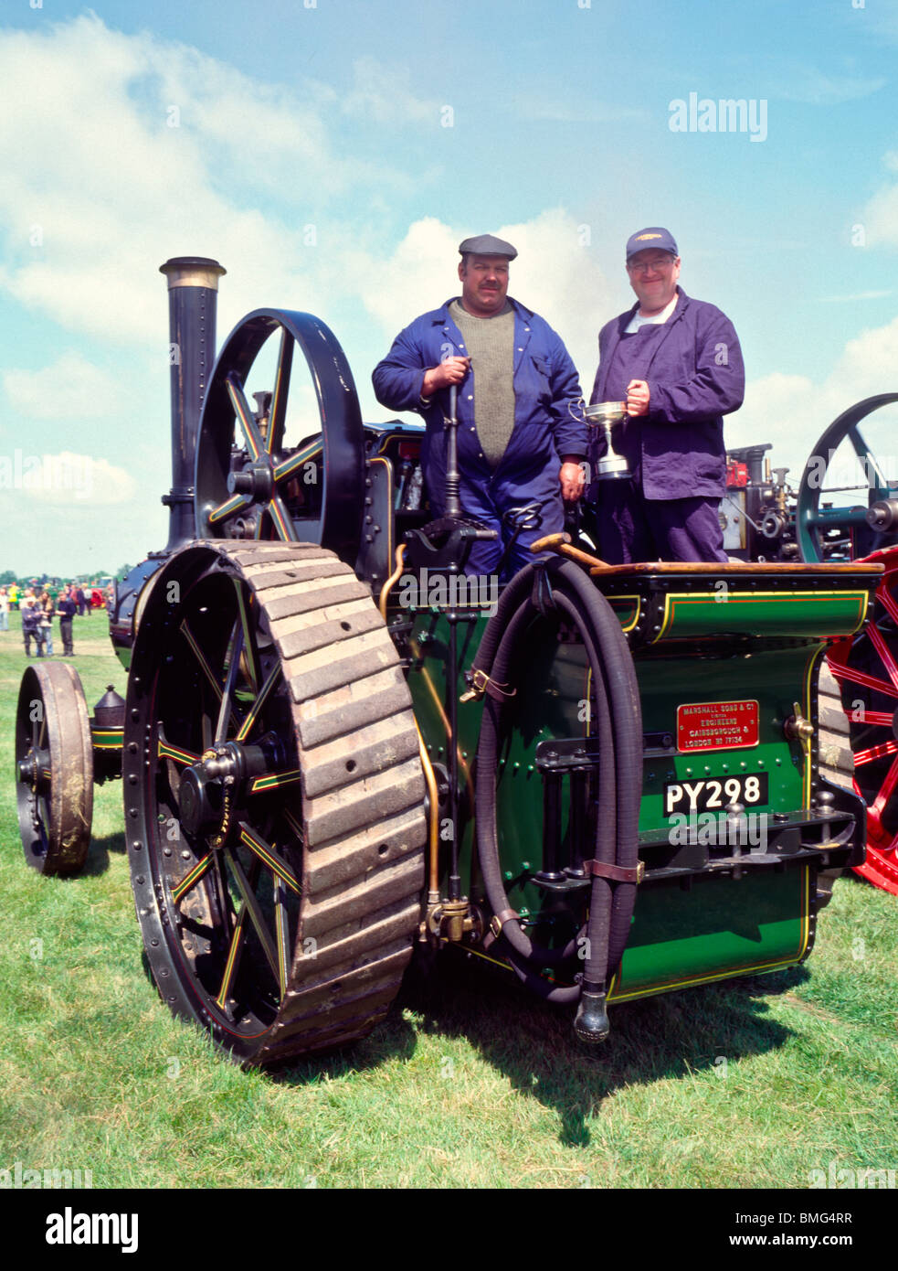 Steam engine and drivers Stock Photo Alamy