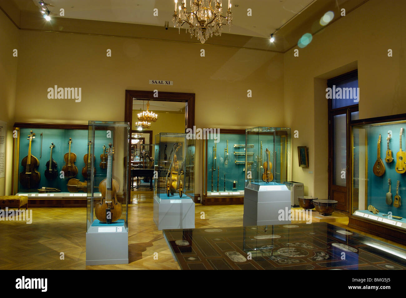 Collection of Ancient Musical Instruments at the Hofburg Stock Photo