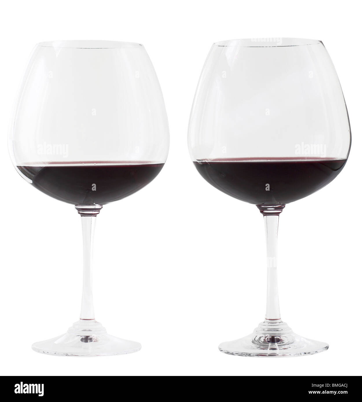 Two glasses of red wine over white background Stock Photo Alamy
