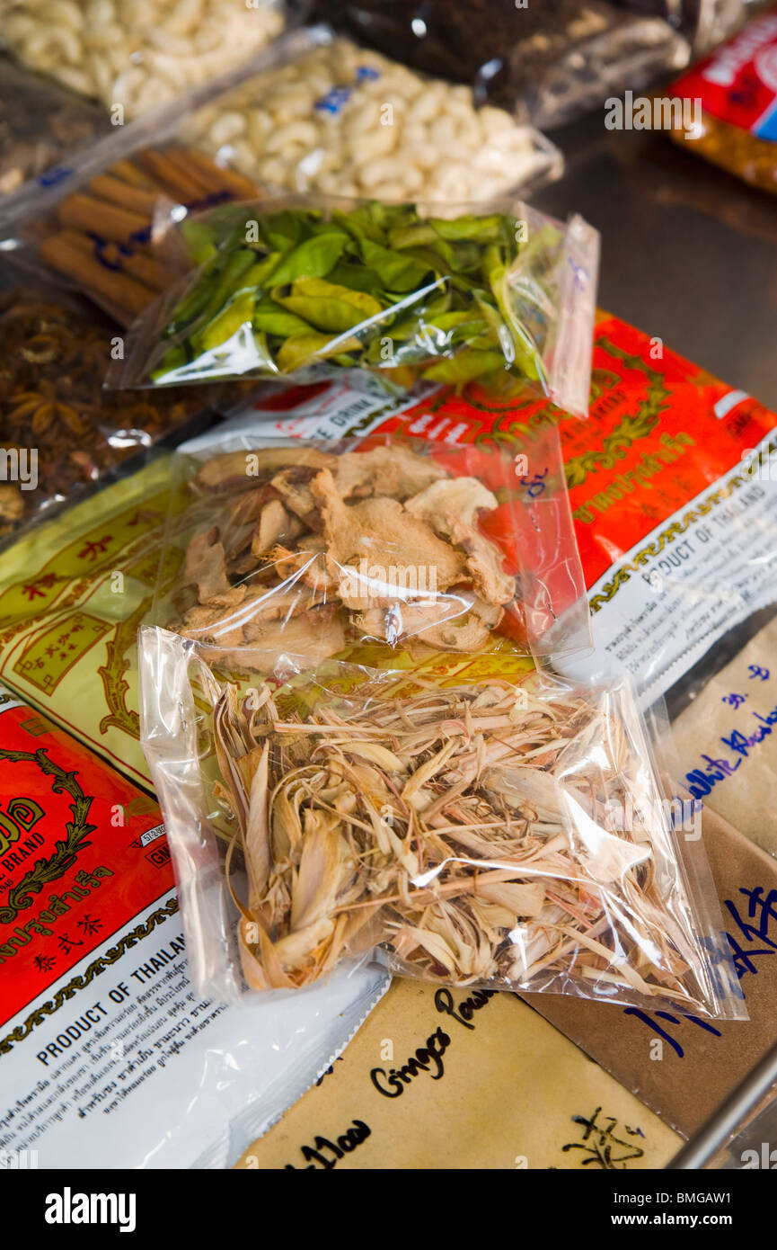 Thailand; Food In Packages At The Market Stock Photo