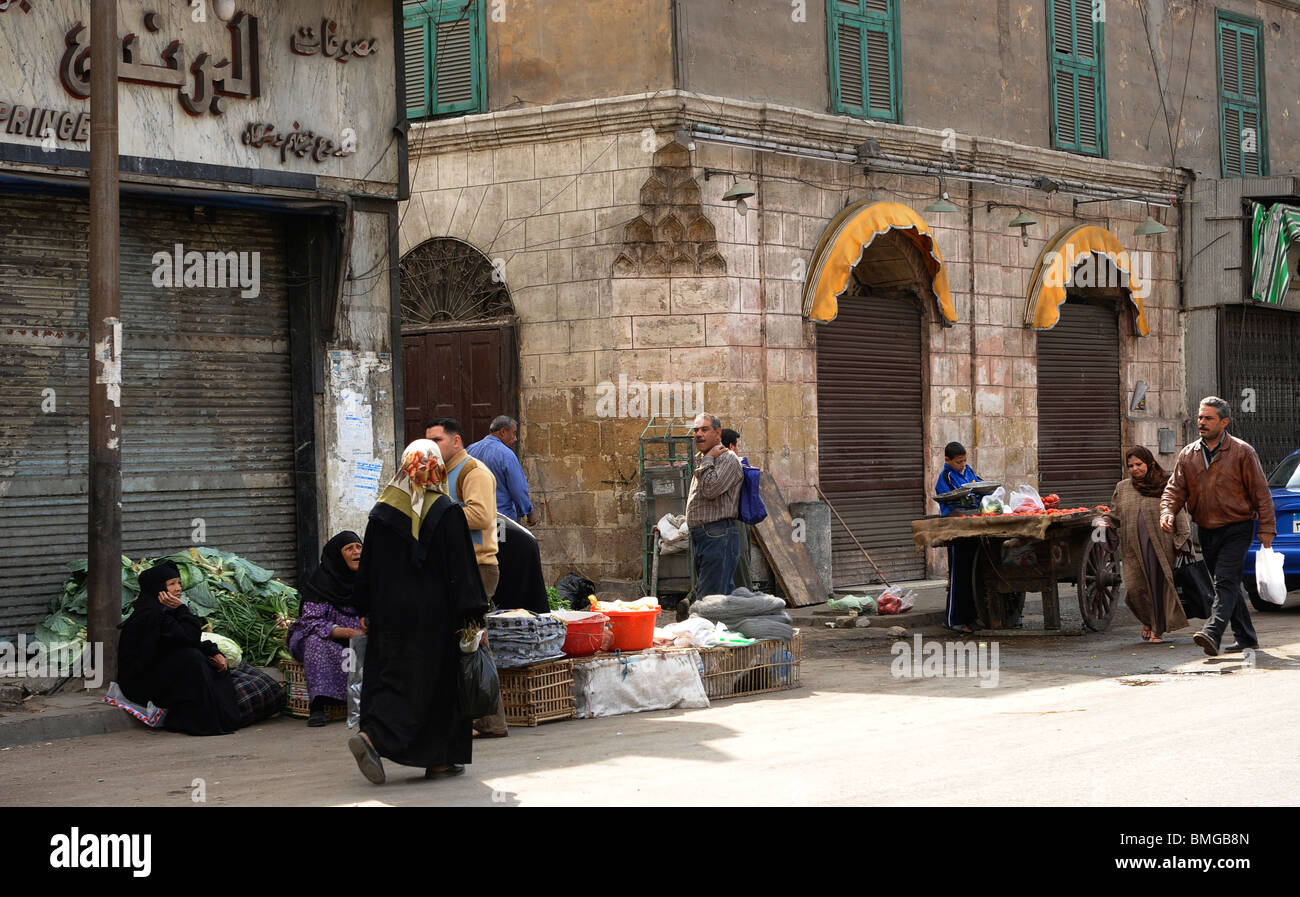 morning shoppers at souk goma (friday market), street market, Southern Cemeteries, Khalifa district ,cairo Stock Photo