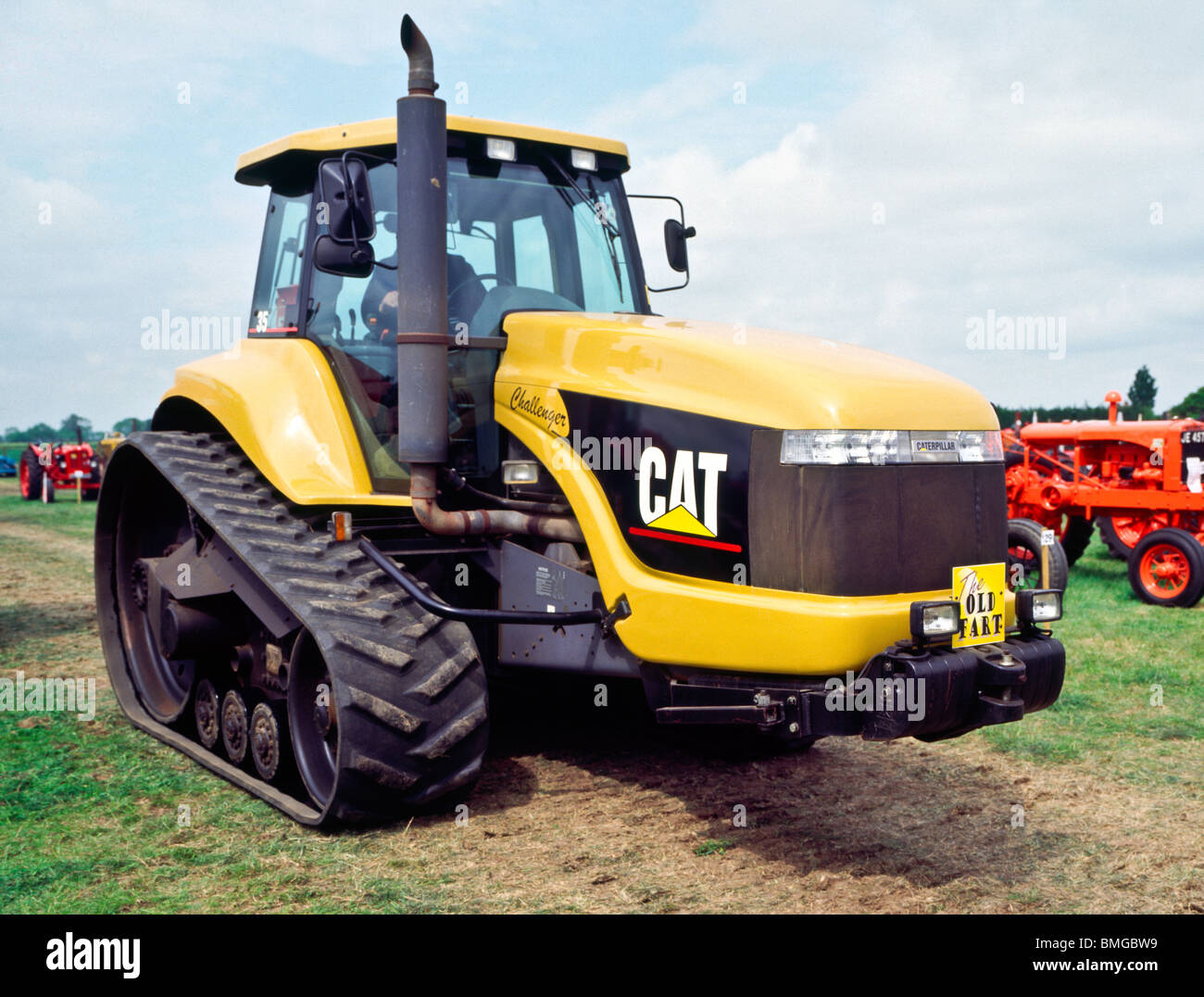 Big yellow cat caterpiller tractor Stock Photo