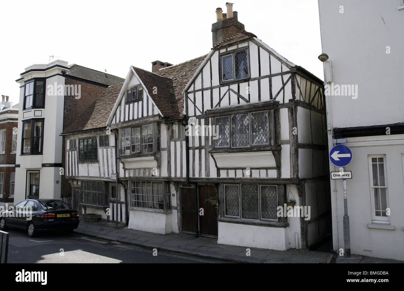 Tudor houses in All Saints Street Hastings Old Town East Sussex England
