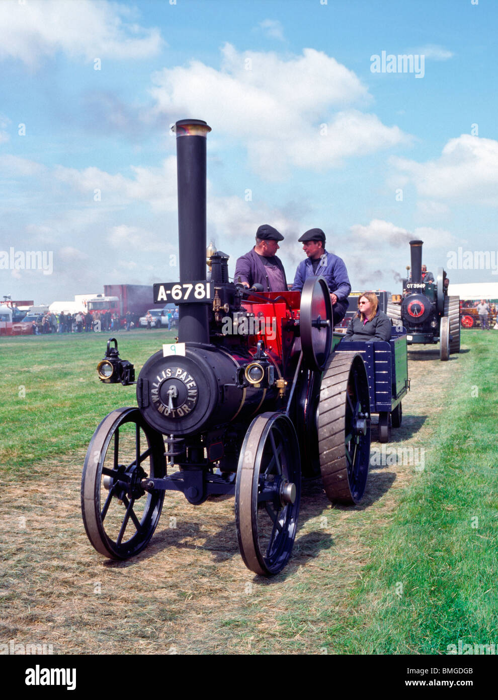 Steam engine and drivers Stock Photo Alamy