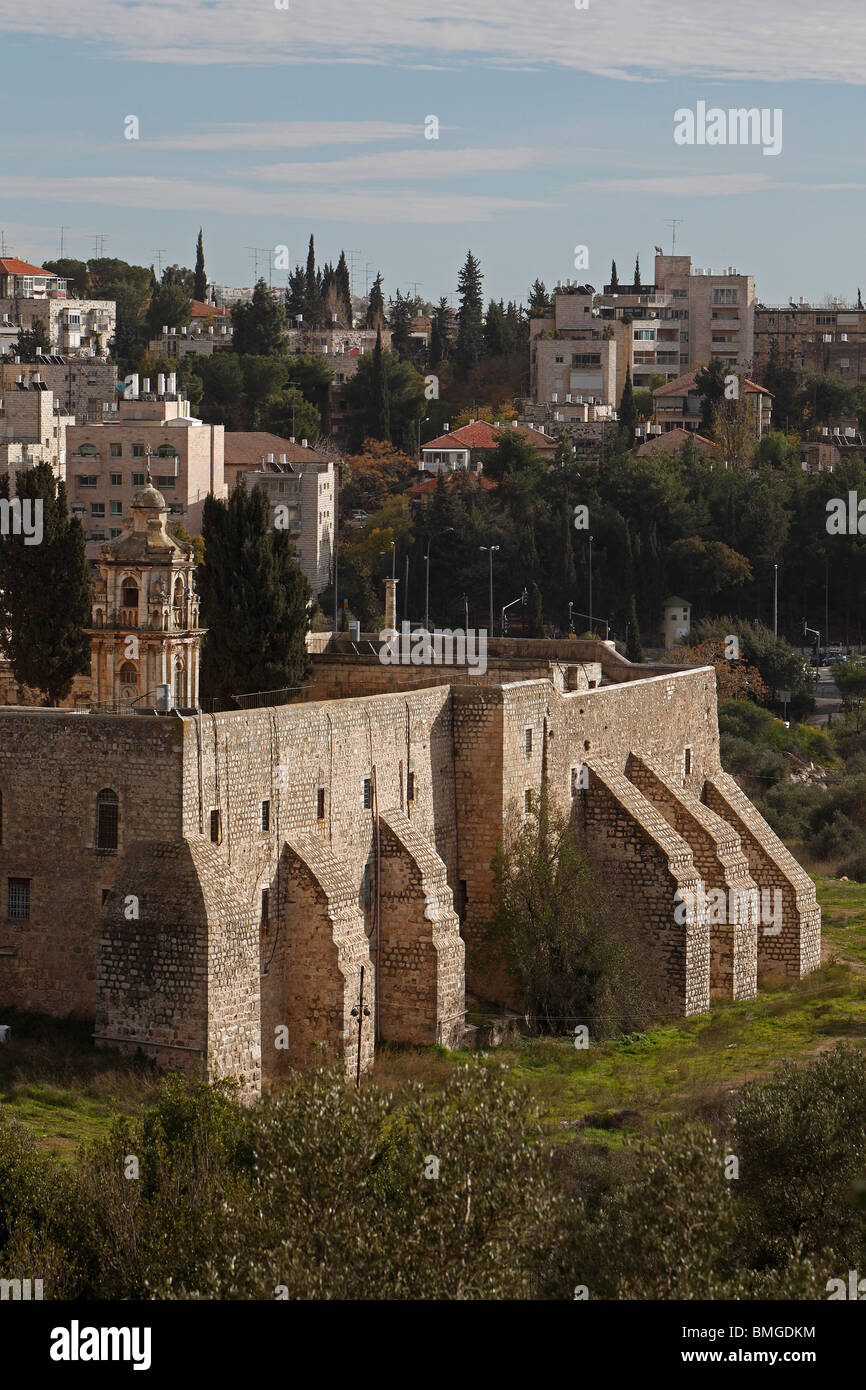 Jerusalem,Israel,St. Cross Monastery,Greek Orthodox Patriarchate,fortified walls Stock Photo