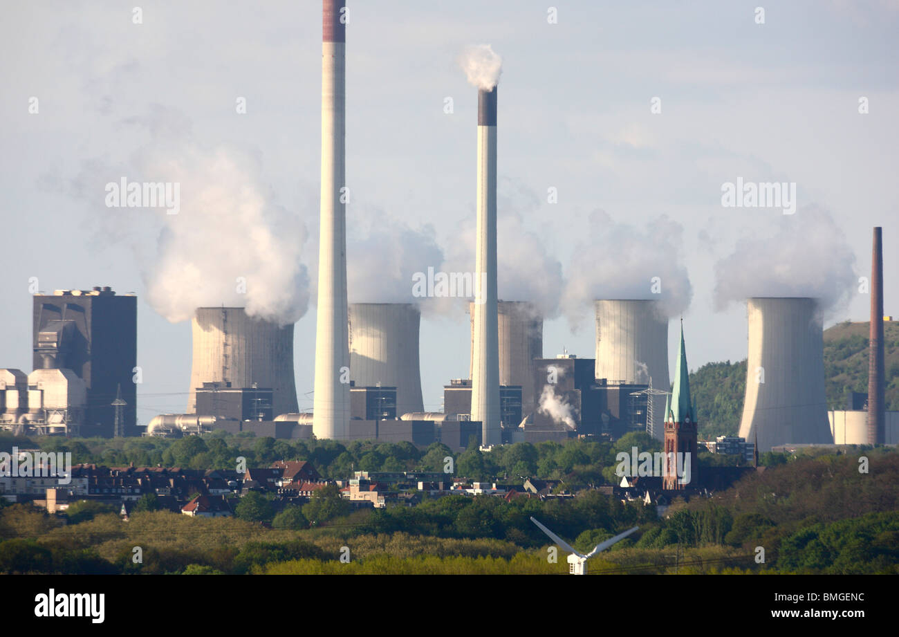 Powerhouse, big power station run with coal to generate electricity