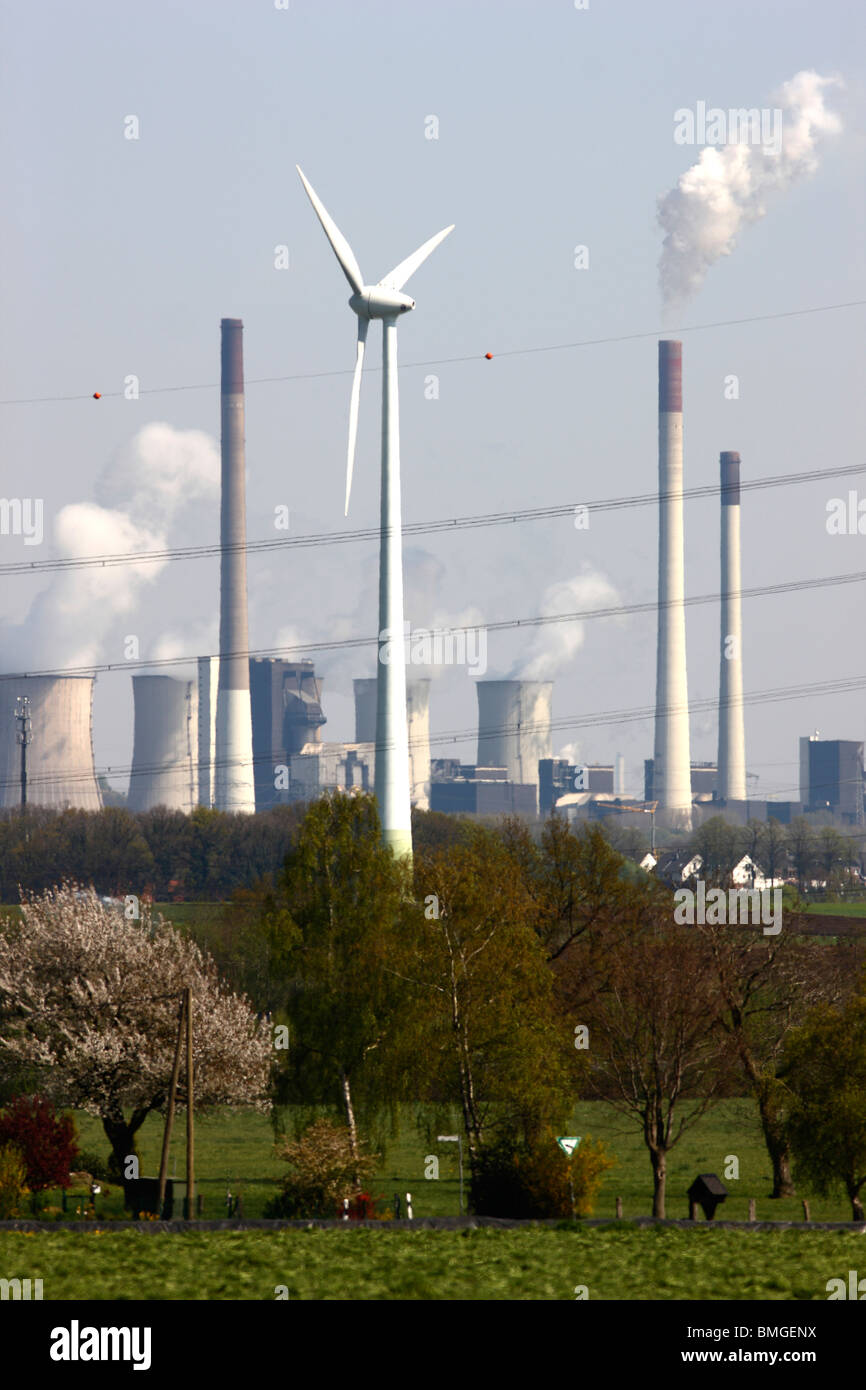 Powerhouse, big power station run with coal to generate electricity
