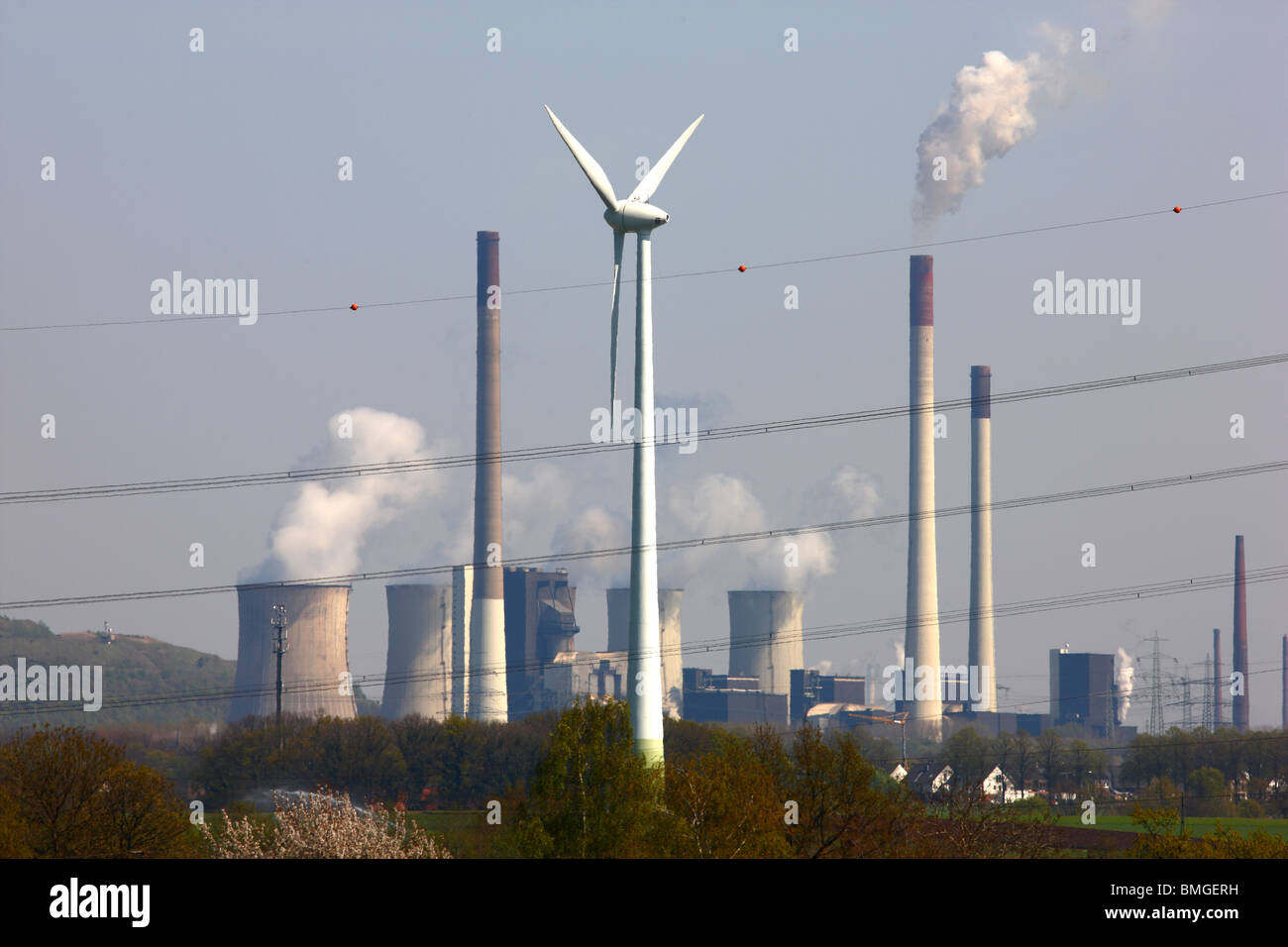 Powerhouse, big power station run with coal to generate electricity