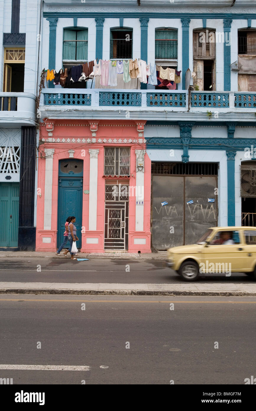 A colorful street downtown Havana Cuba. Stock Photo