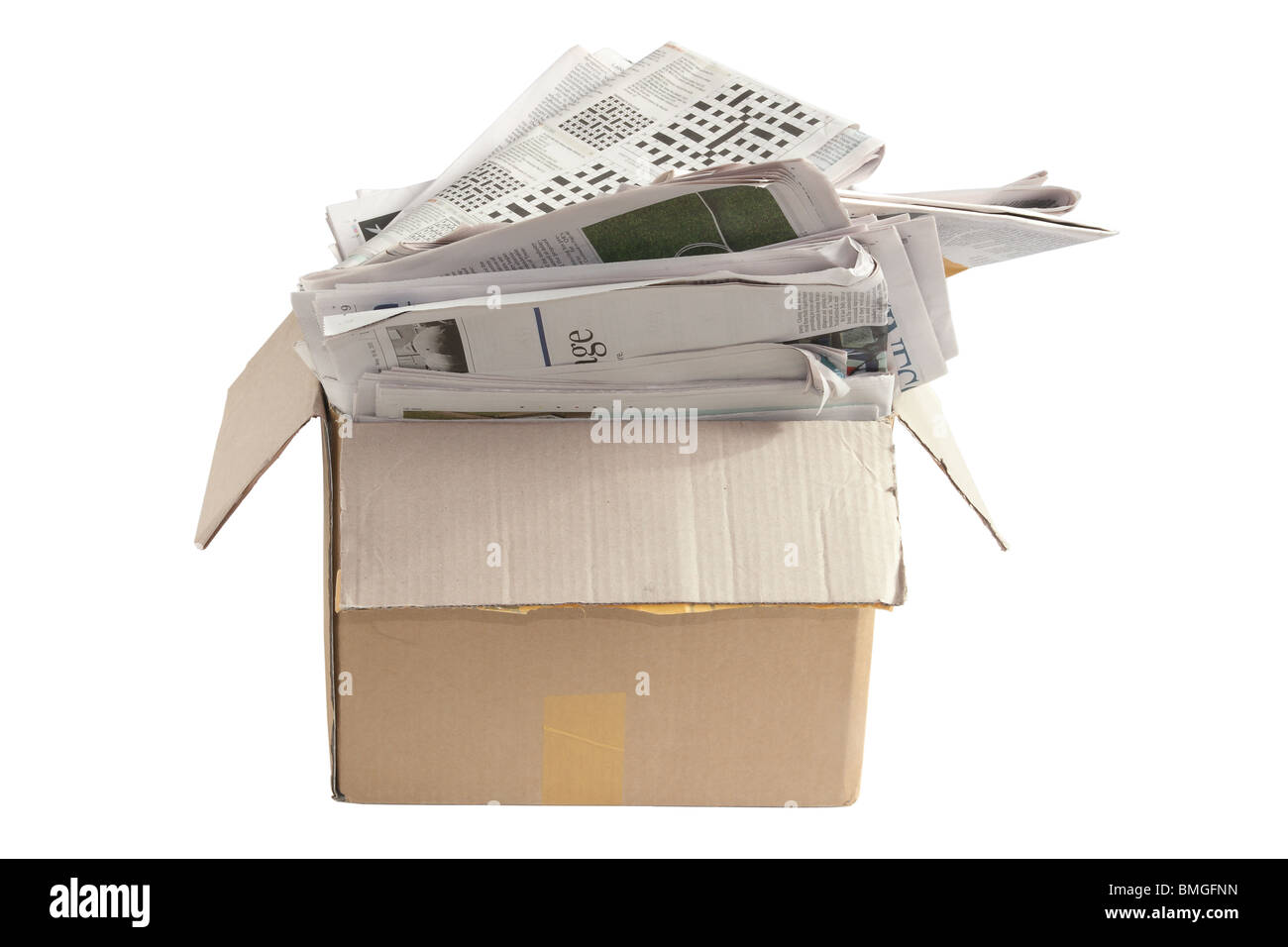 Box of Old Newspapers Stock Photo Alamy