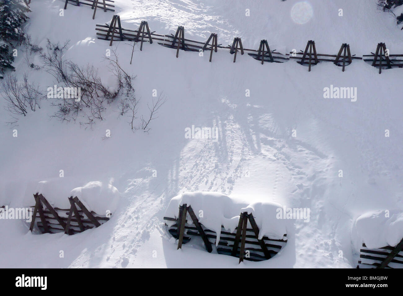 Avalanche control to protect against snow avalanches Stock Photo Alamy