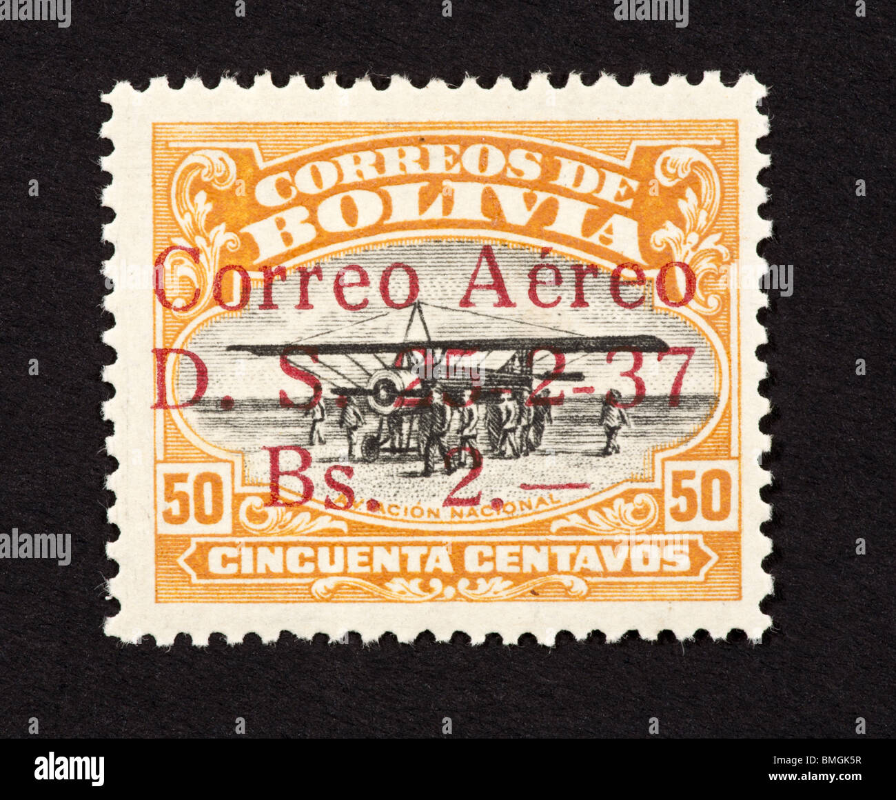 Postage stamp from Bolivia depicting General Antonio José de Sucre y  Alcalá, for the centennial of Bolivia Stock Photo - Alamy