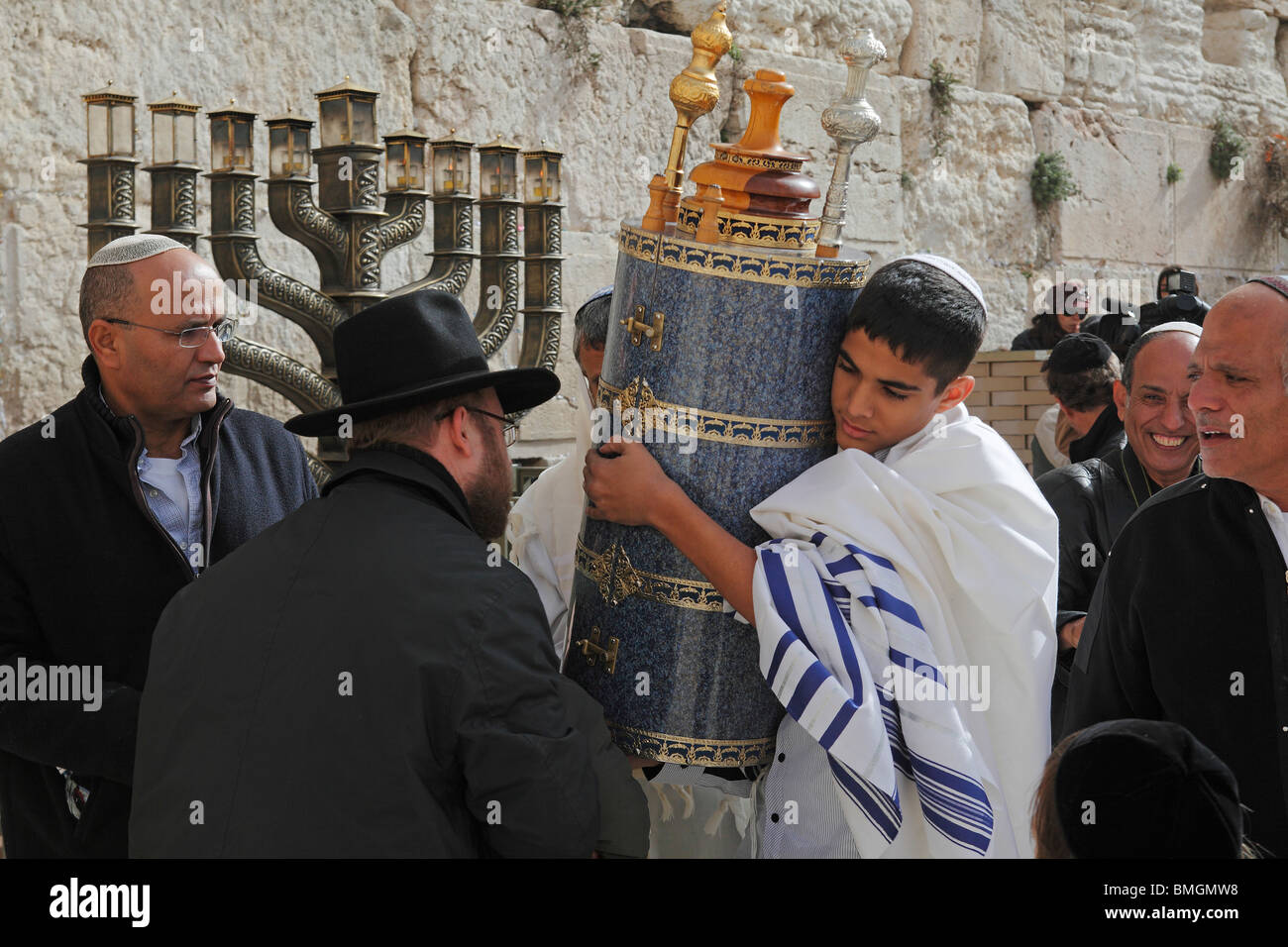 Israel,Jerusalem,Western wall of the Temple Mt.,Bar Mitzvah celebration