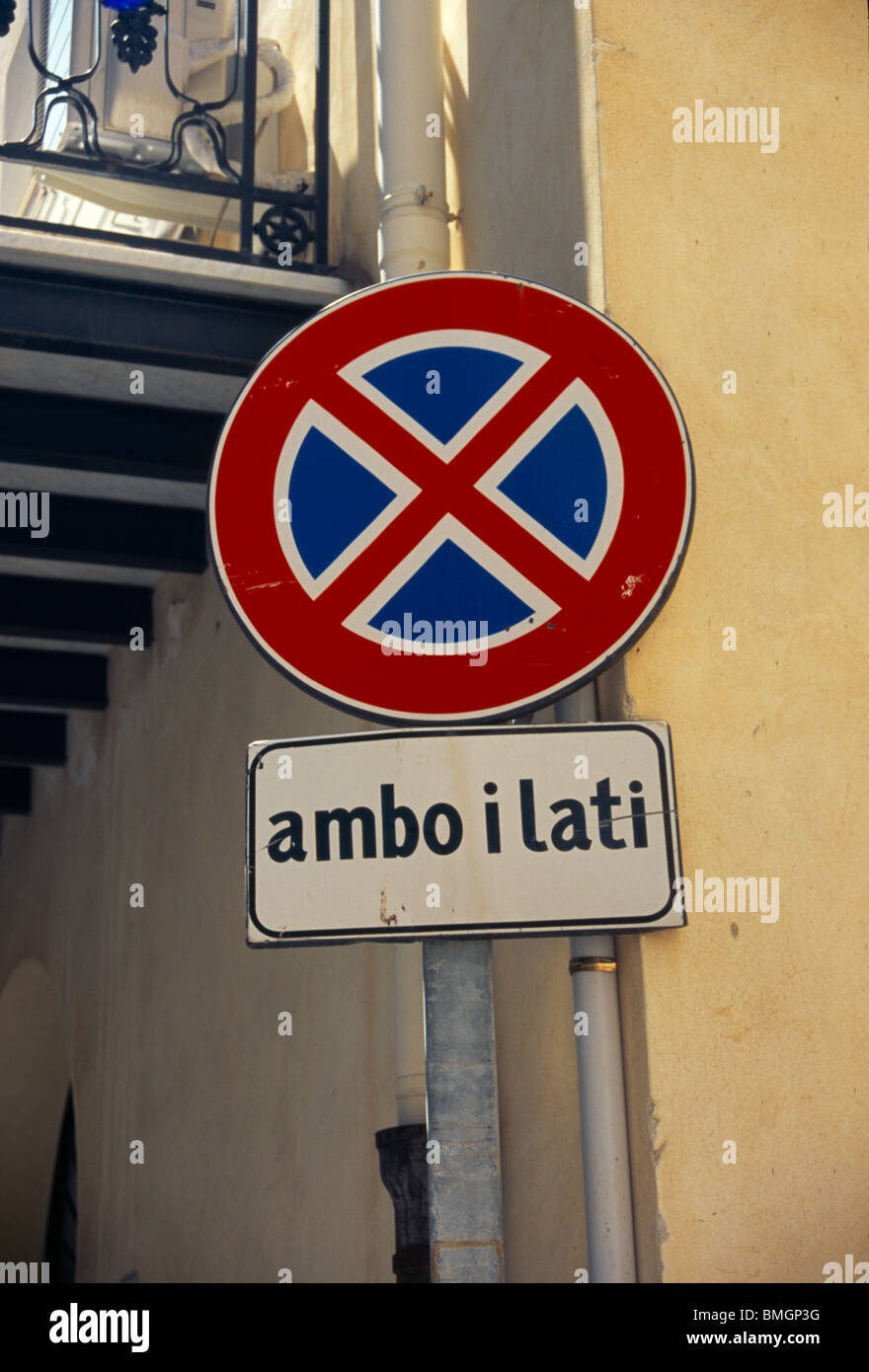 Cefalu Sicily Italy Road Sign Stock Photo - Alamy