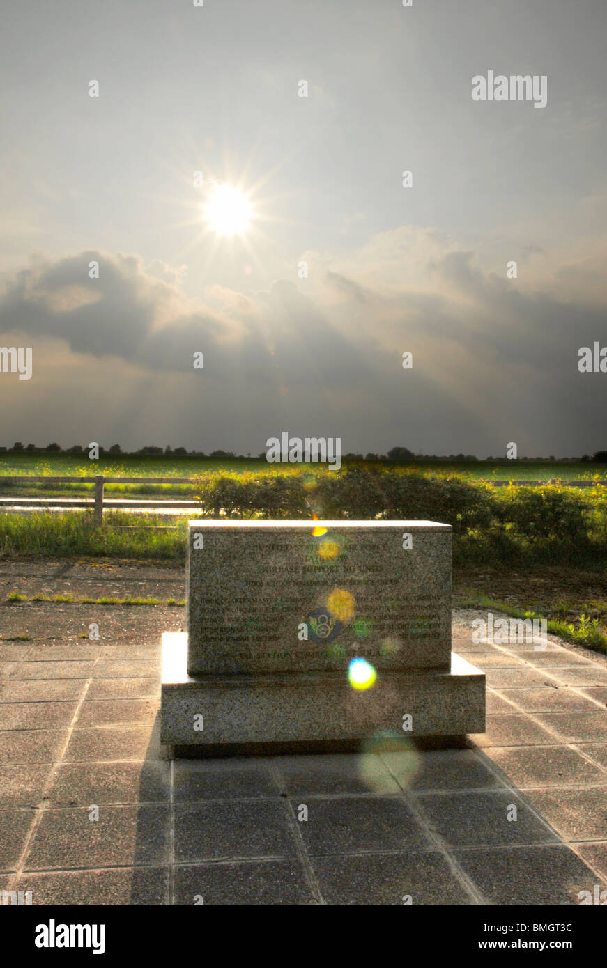 Memorial stone to the US 8th Air Force at Harrington Airfield, Northamptonshire, UK, 2008. Stock Photo