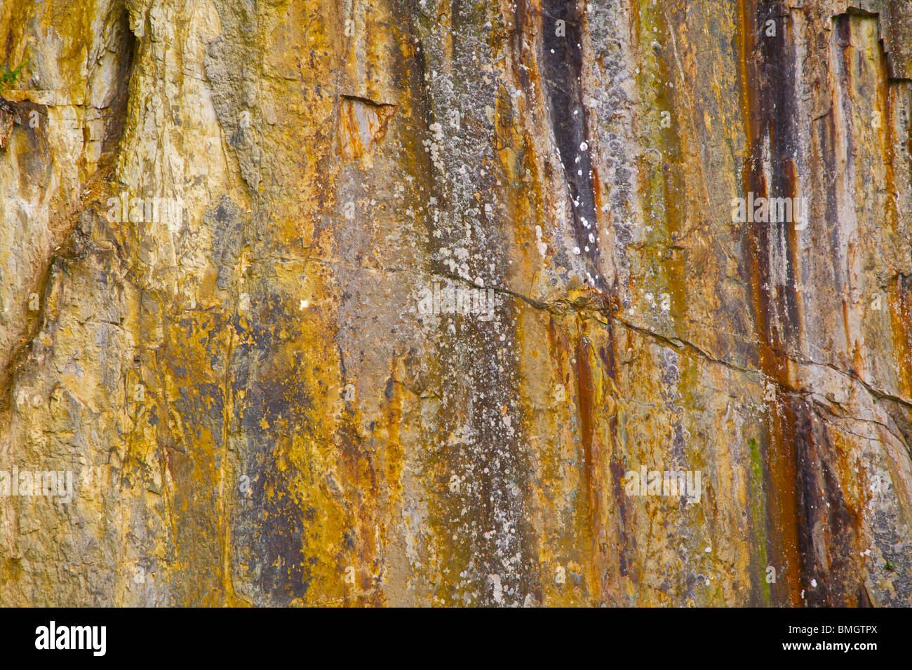 Natural colorful patterns of rocks observed in the Lake District in ...