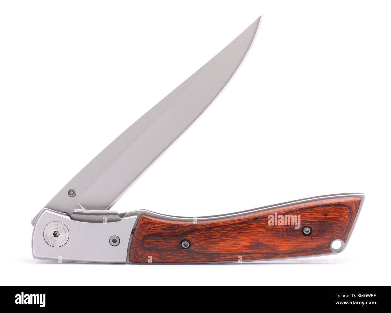 Open pocket knife isolated on white Stock Photo Alamy