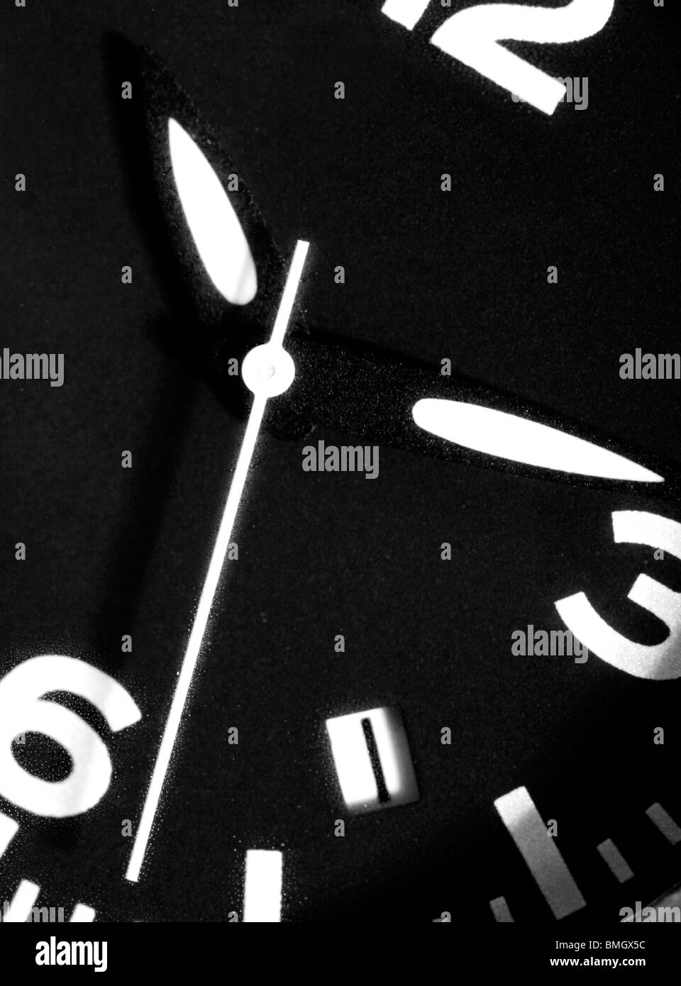 Black and white clock. Time running concept Stock Photo - Alamy