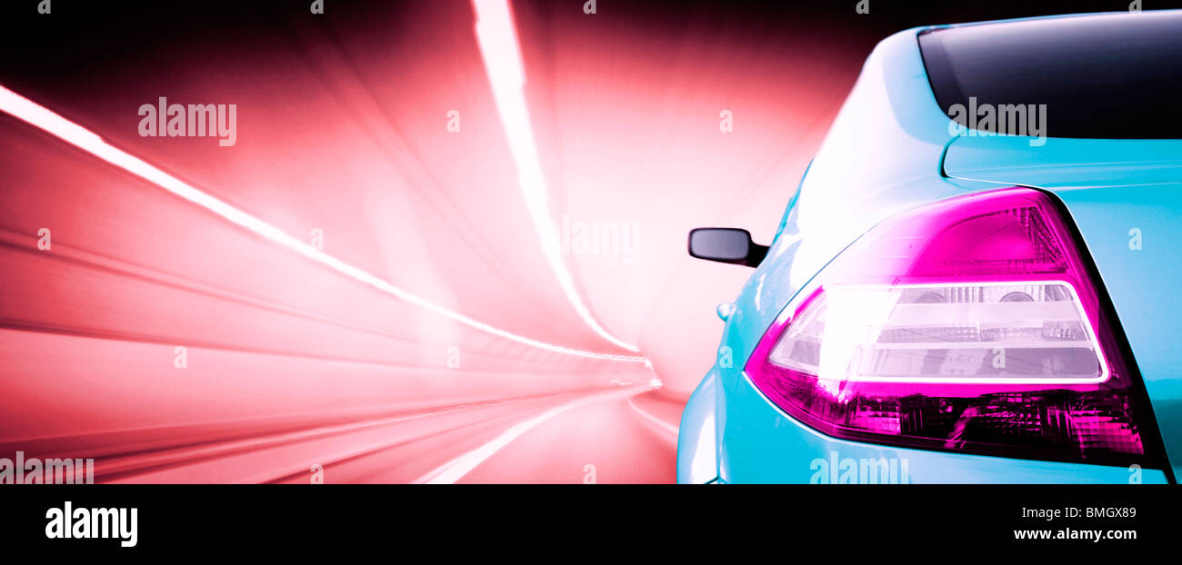 Car detail back side, half. On the road Stock Photo Alamy