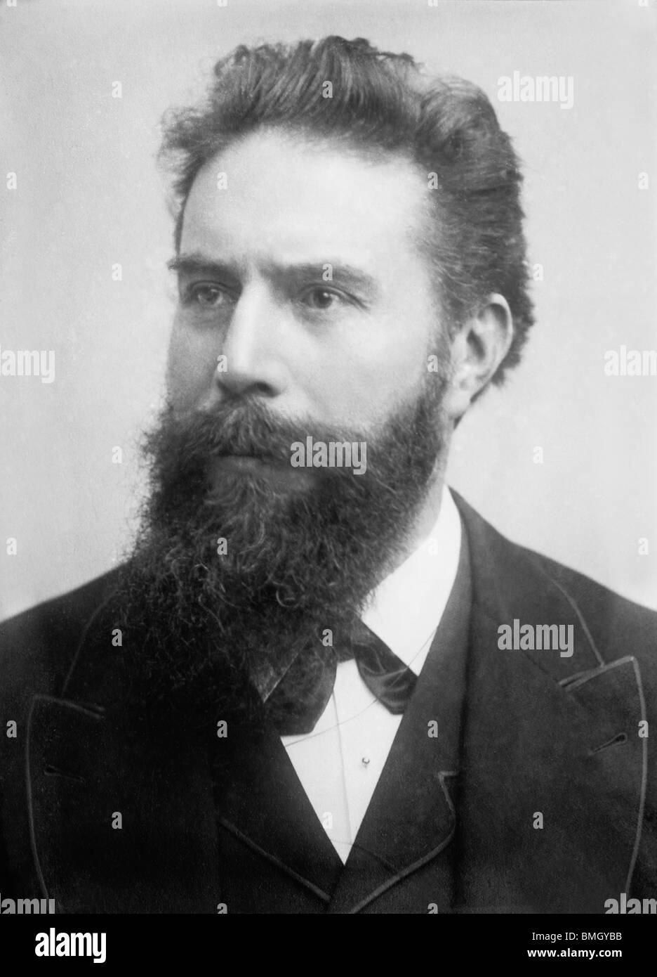 Undated portrait photo of German physicist Wilhelm Conrad Roentgen (1845 - 1923) - discoverer of x-rays and Nobel Prize winner. Stock Photo