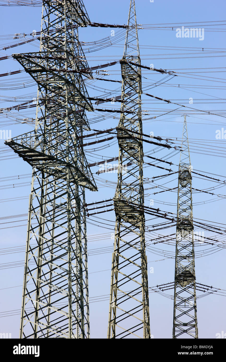 Hightension power line. Electricity Stock Photo Alamy