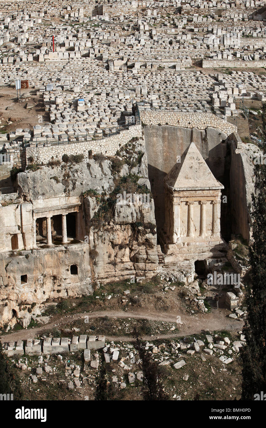 Israel,Jerusalem,Mount Of Olives,Zakharias Tomb,Jewish Cemetery Stock ...