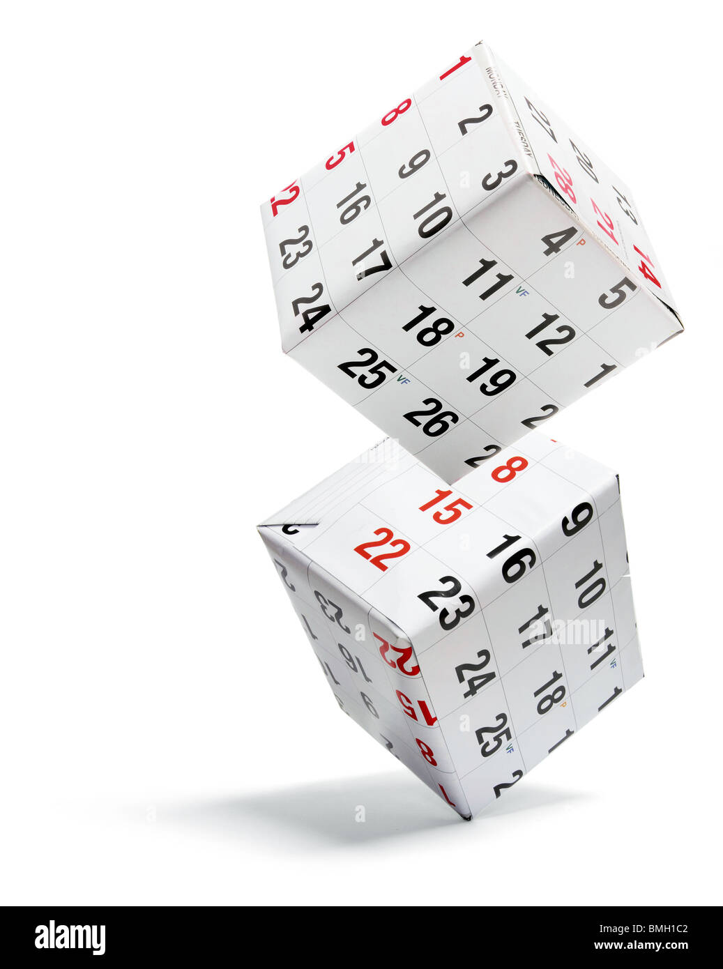 Packages Wrapped with Calendar Paper Stock Photo