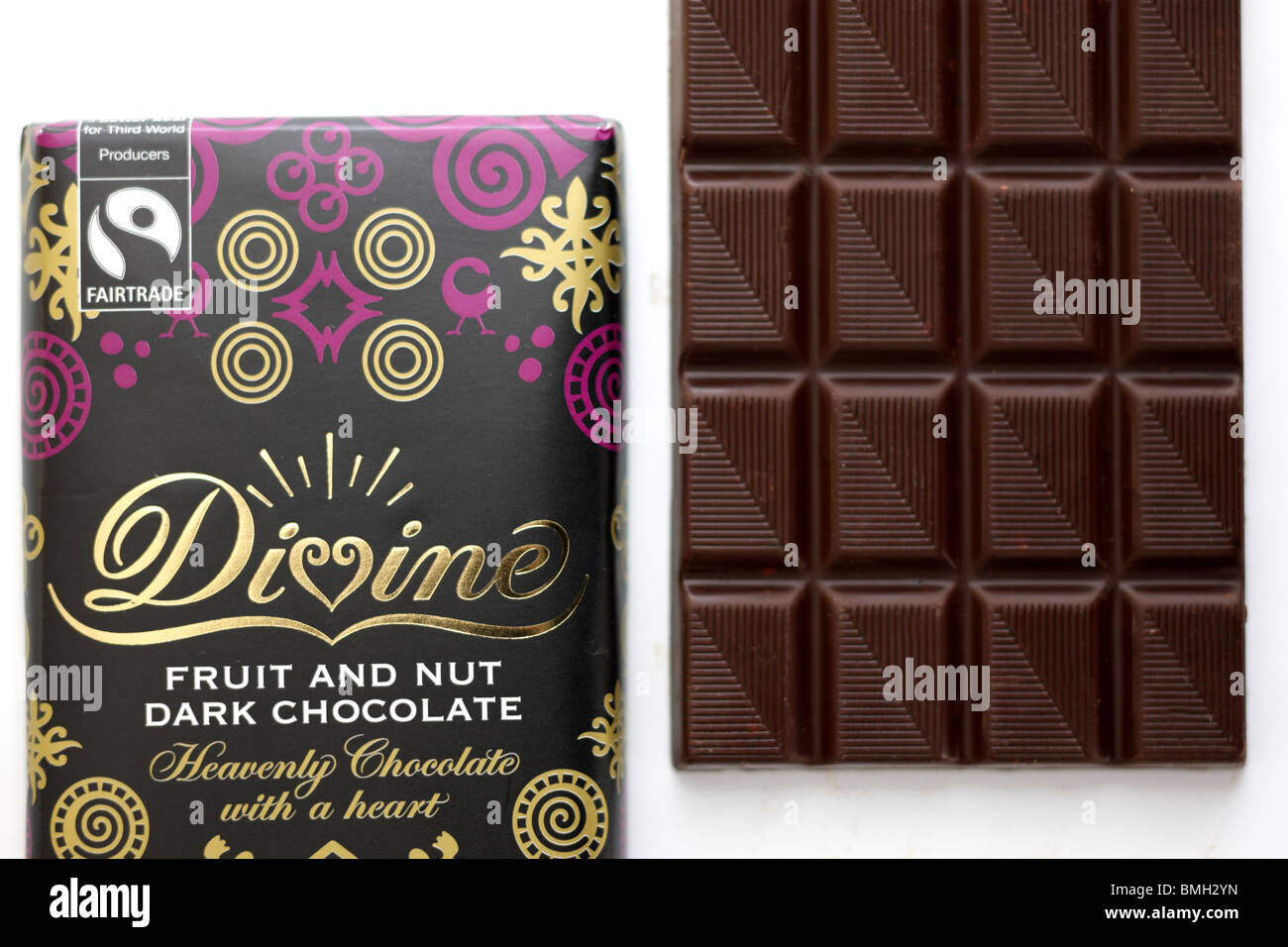 Divine Dark Chocolate Fruit and Nut Bar Stock Photo Alamy