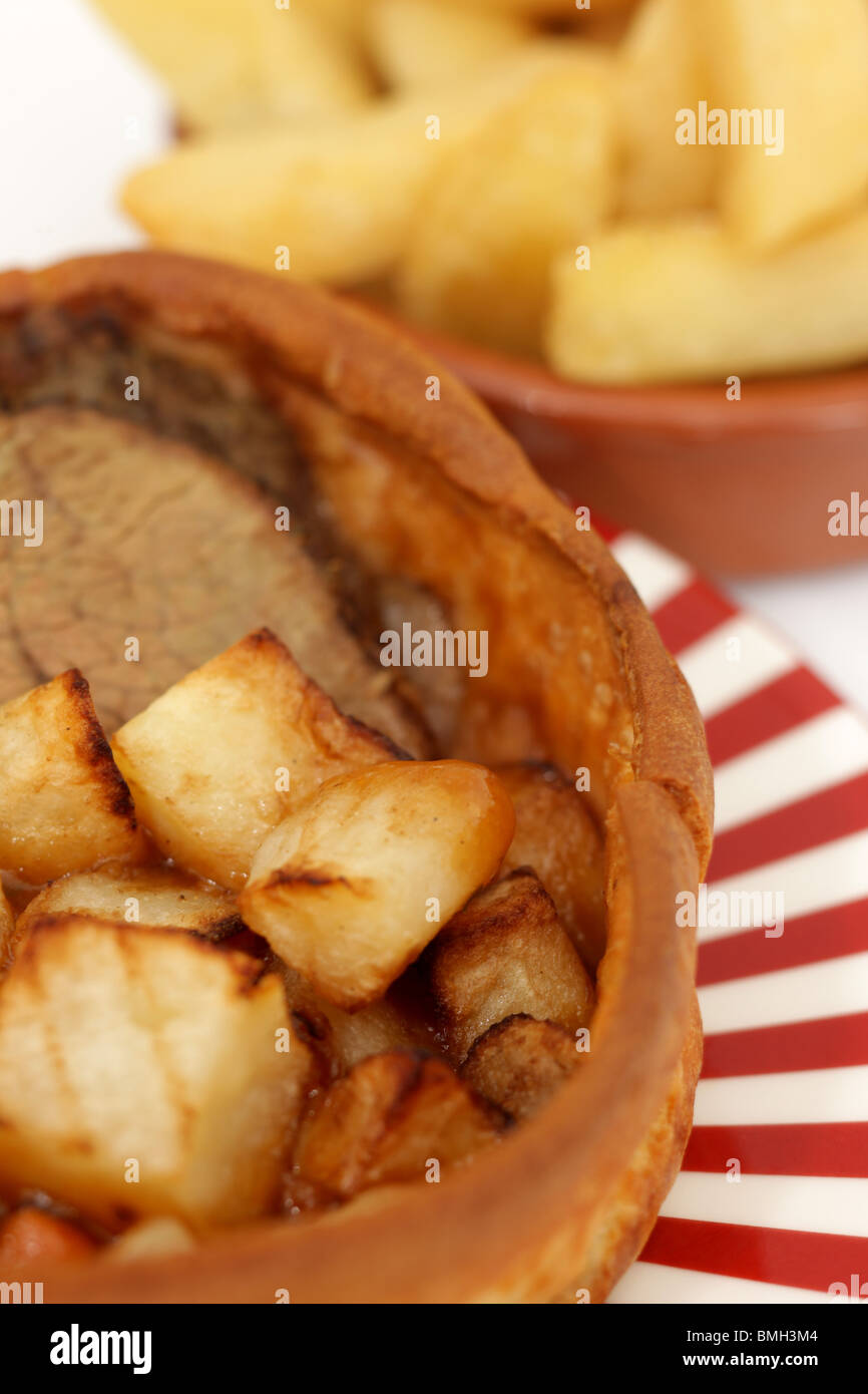 Freshly Filled Giant Yorkshire Pudding With Lean Roast Beef, Potatoes