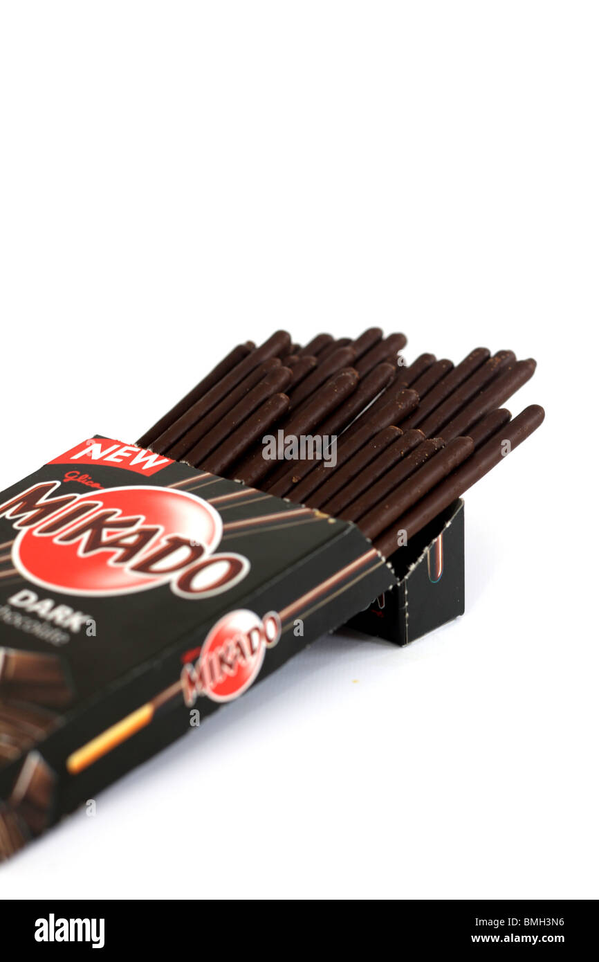Box chocolate dark food mikado sticks hires stock photography and