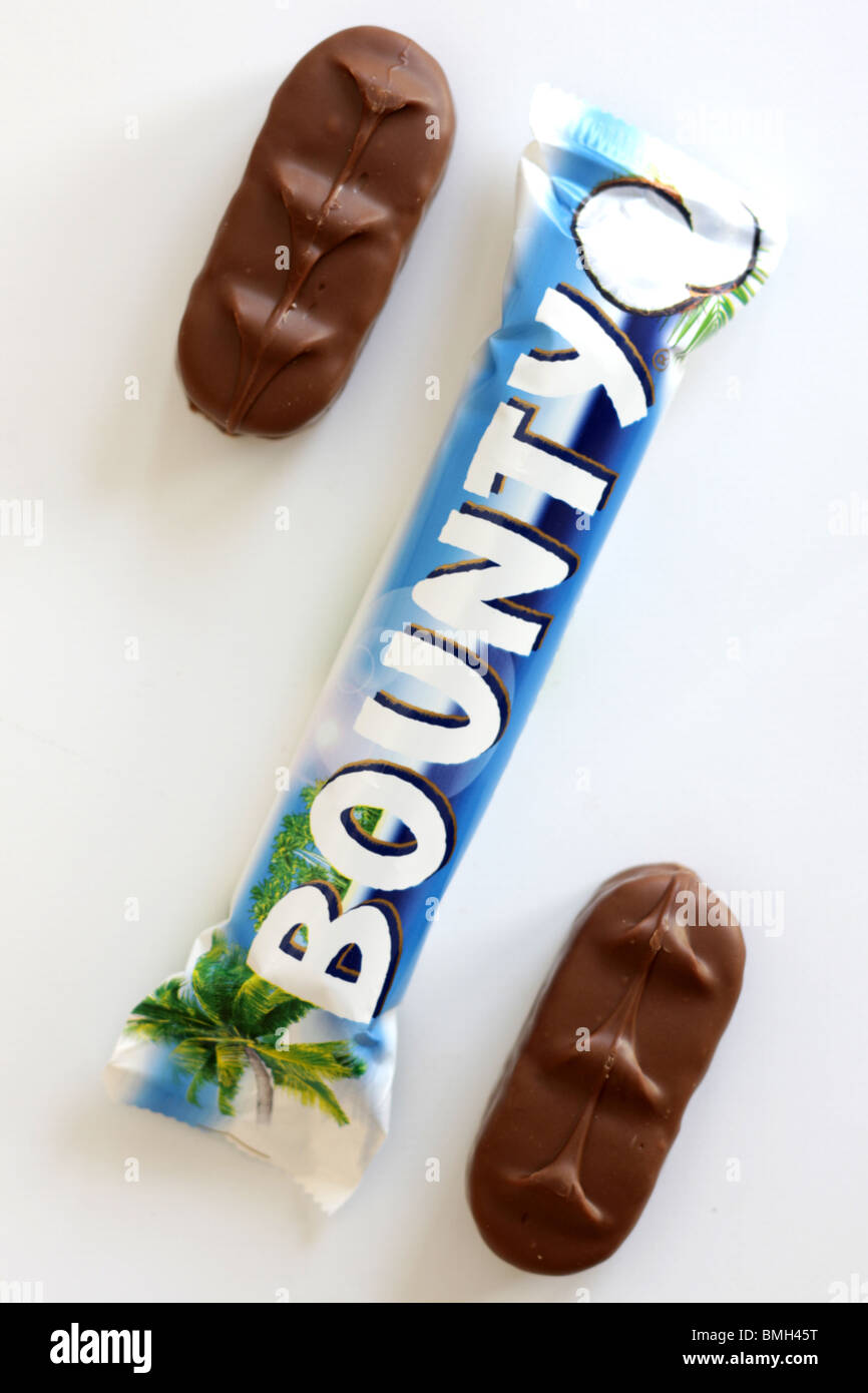 Bounty coconut chocolate bar stock photo alamy