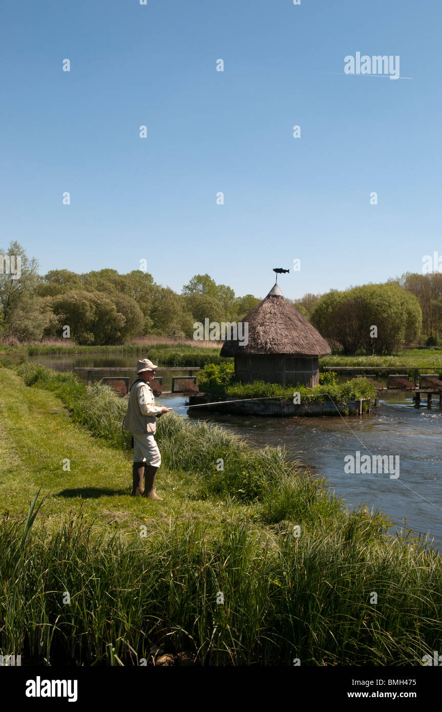 Fly fishing on the River Test, Hampshire, England Stock Photo Alamy
