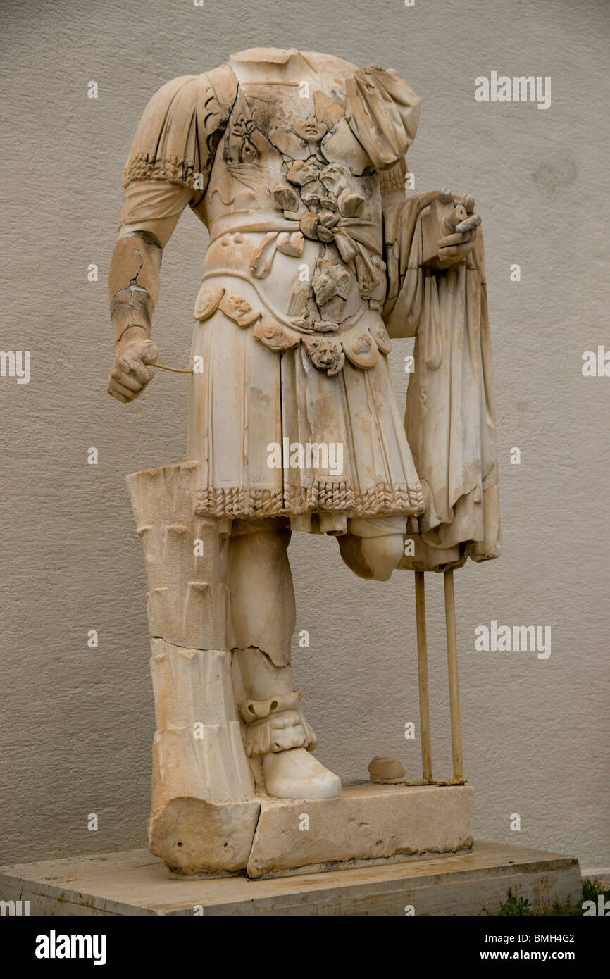 Turkey Antalya - Antalya Museum - statues of a Roman centurion Stock Photo