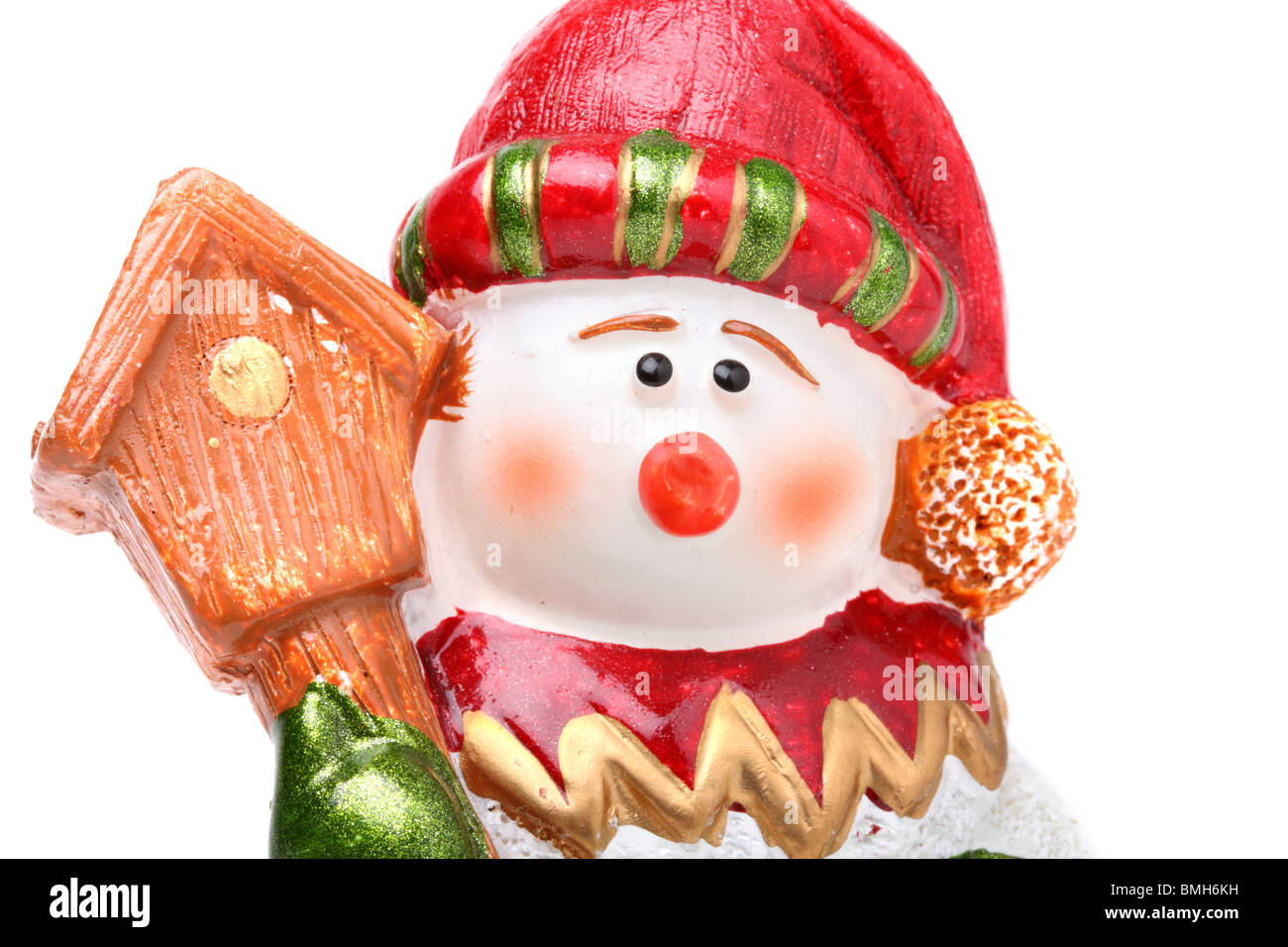 Snowman isolated on white background Stock Photo - Alamy