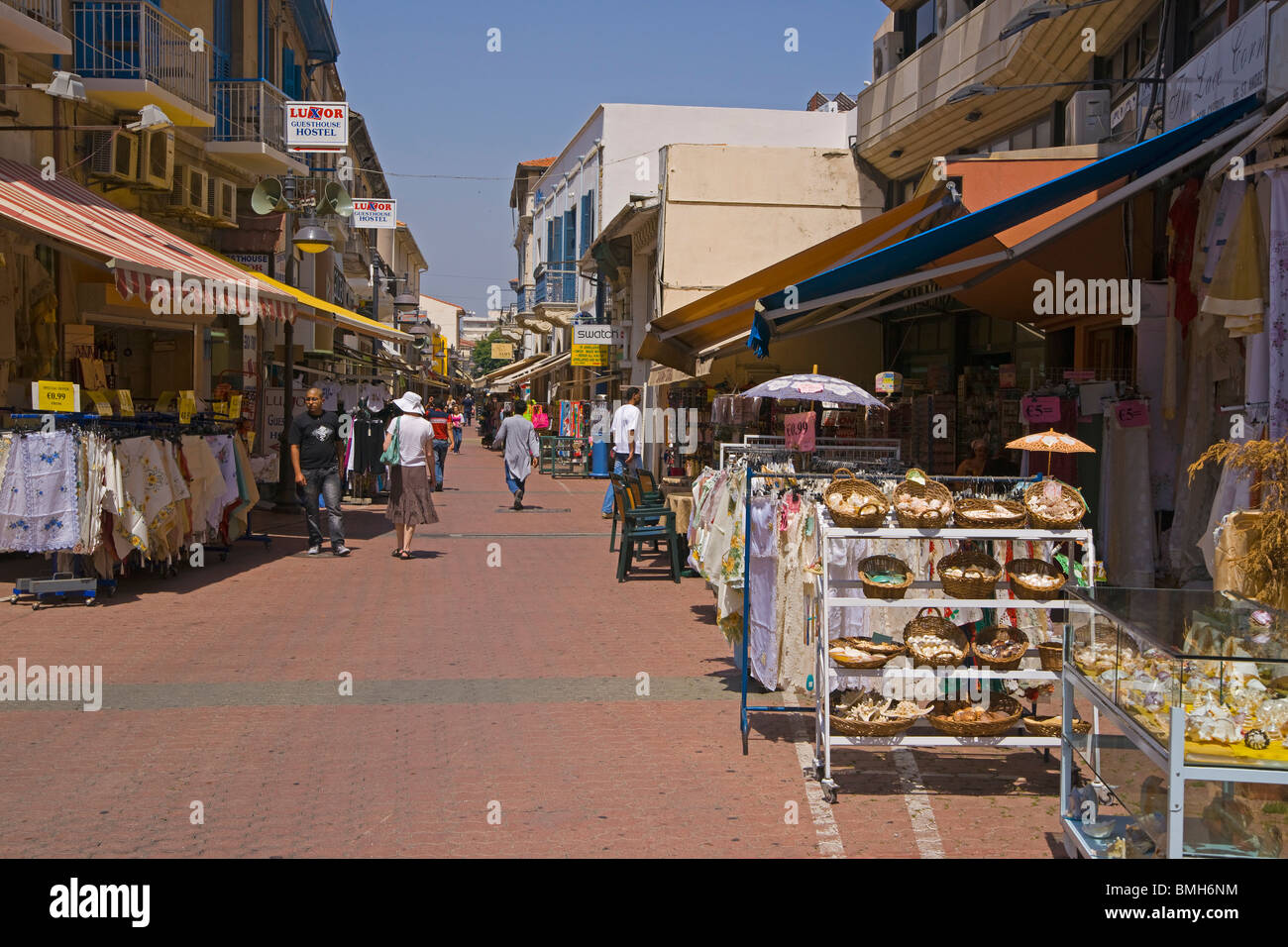 Street scene, shopping, Limassol, Lemesos, Cyprus Stock Photo