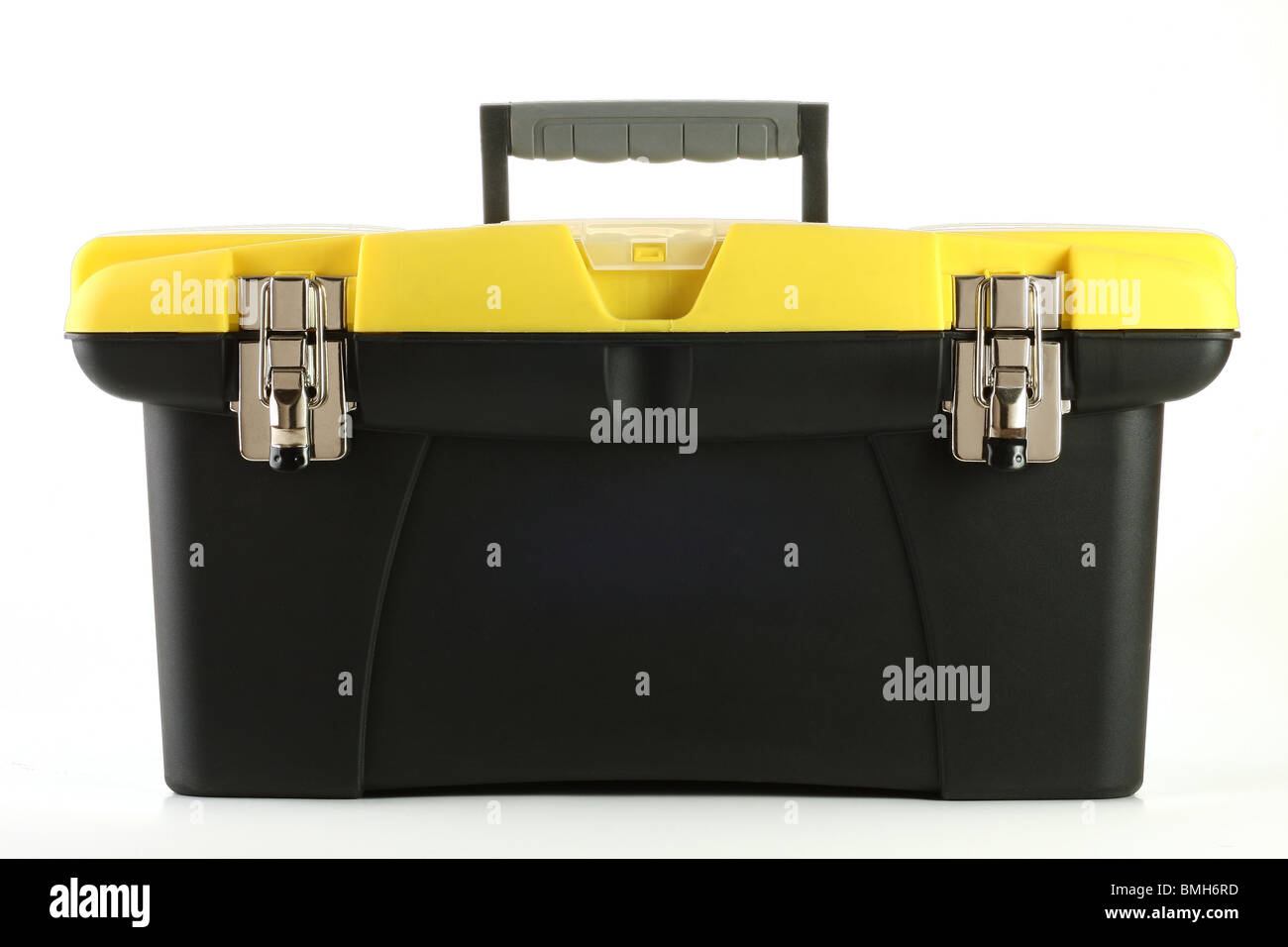 Plastic toolbox against white background Stock Photo - Alamy