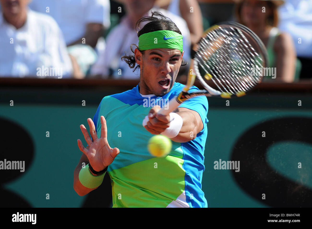 Rafael Nadal (ESP) competing at the 2010 French Open Stock Photo