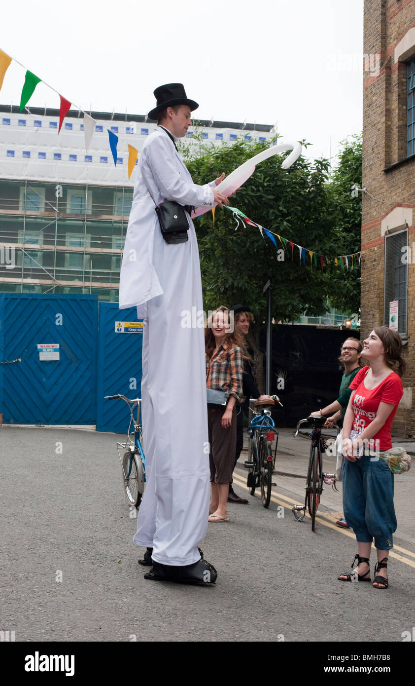 Street party entertainer stilts dalston connected transport trains celebrate hires stock