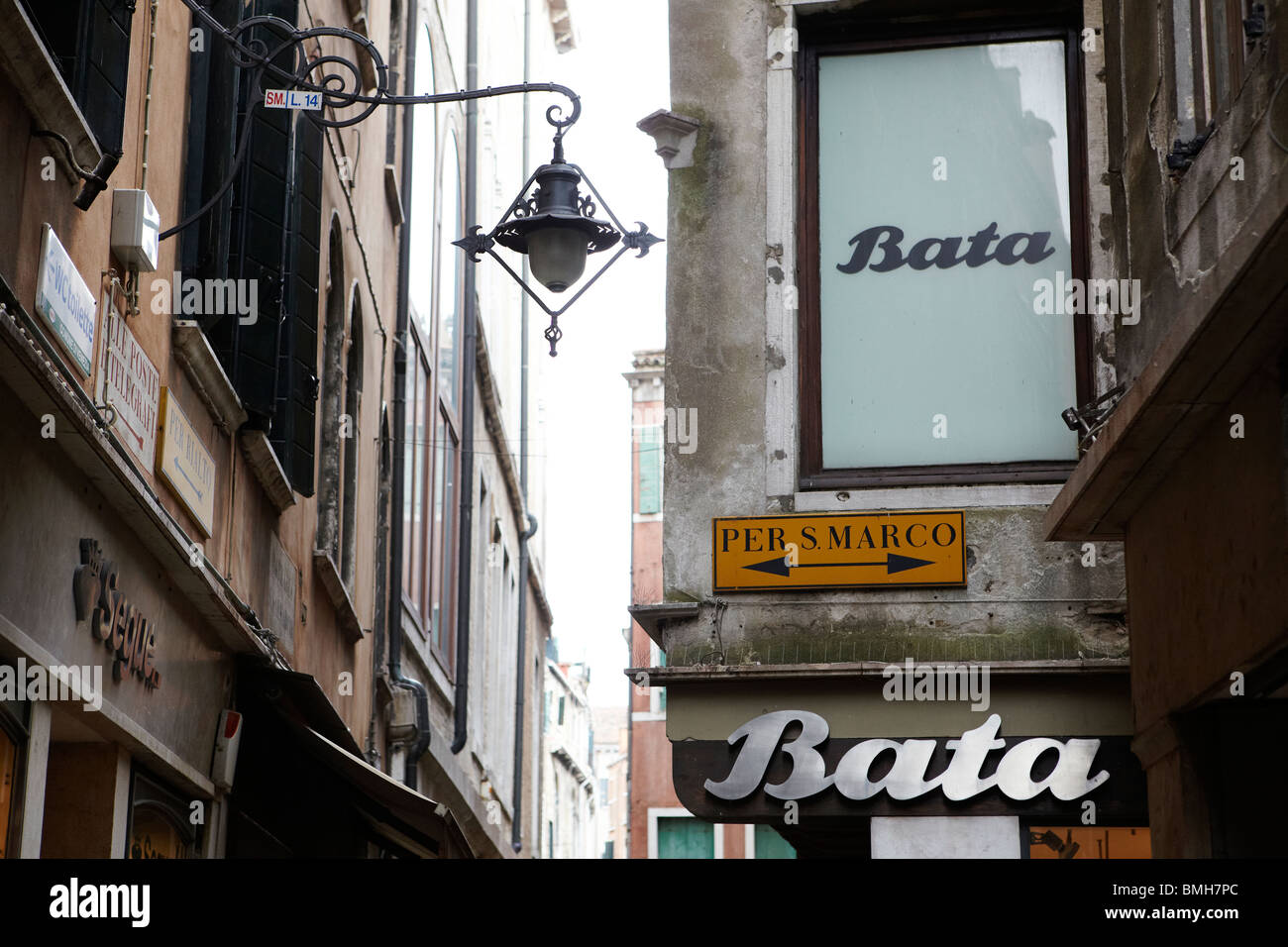 Bata signage in Venice, Italy Stock Photo