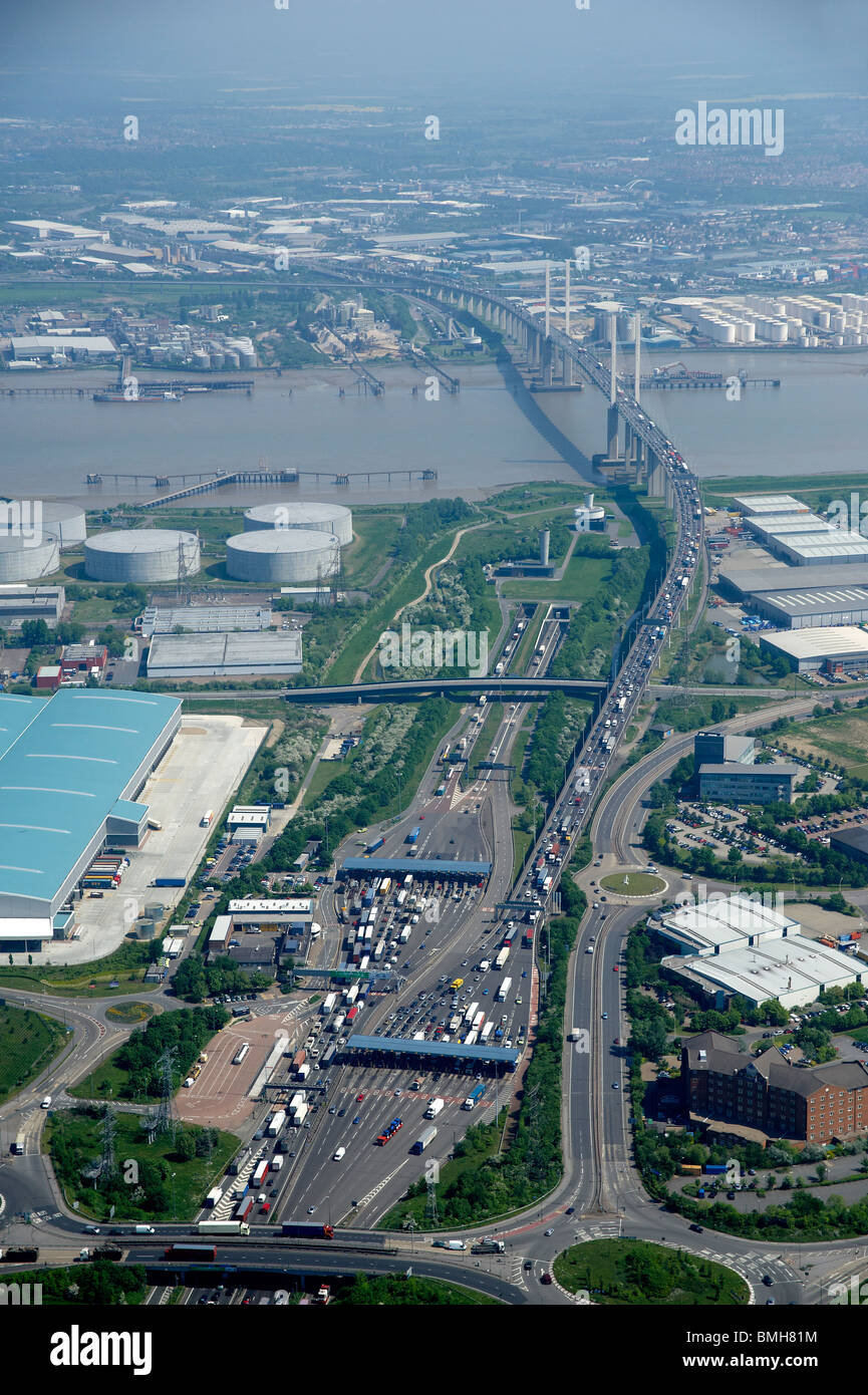 Dartford Crossing, Queen Elizabeth Bridge over the Thames, South East England Stock Photo